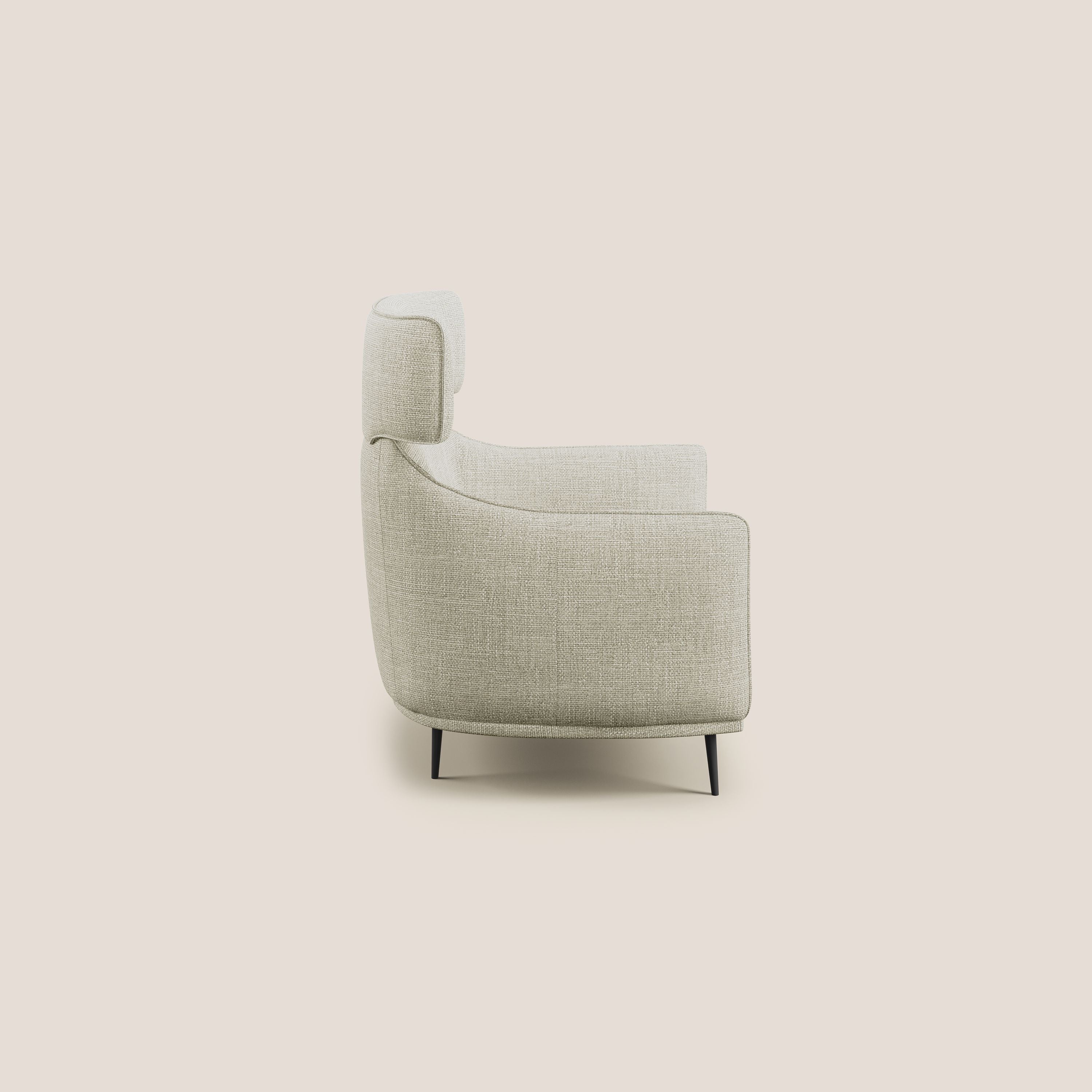 Zelda Poltroncina dal design moderno in morbido tessuto impermeabile T06 panna - divani.store