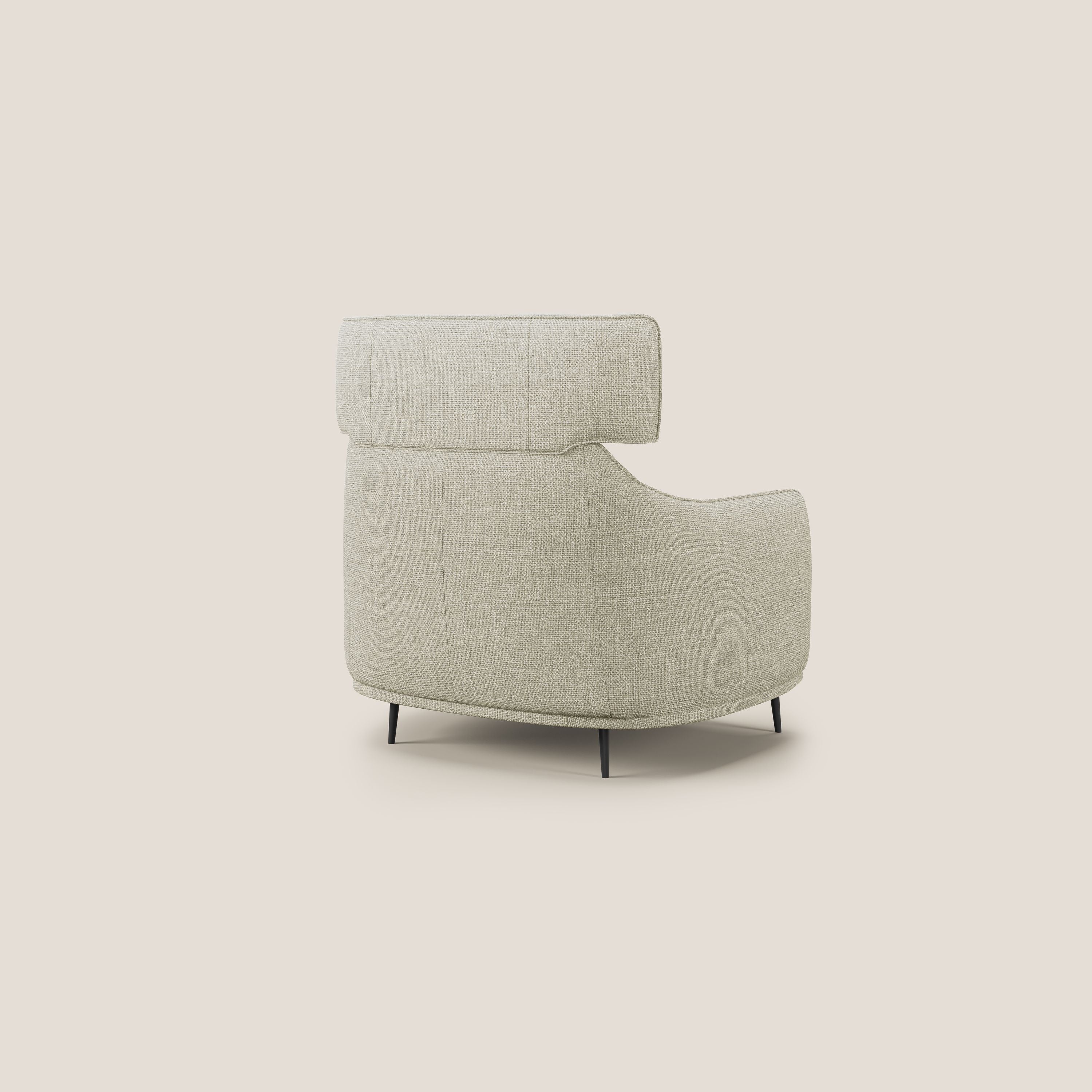 Zelda Poltroncina dal design moderno in morbido tessuto impermeabile T06 panna - divani.store