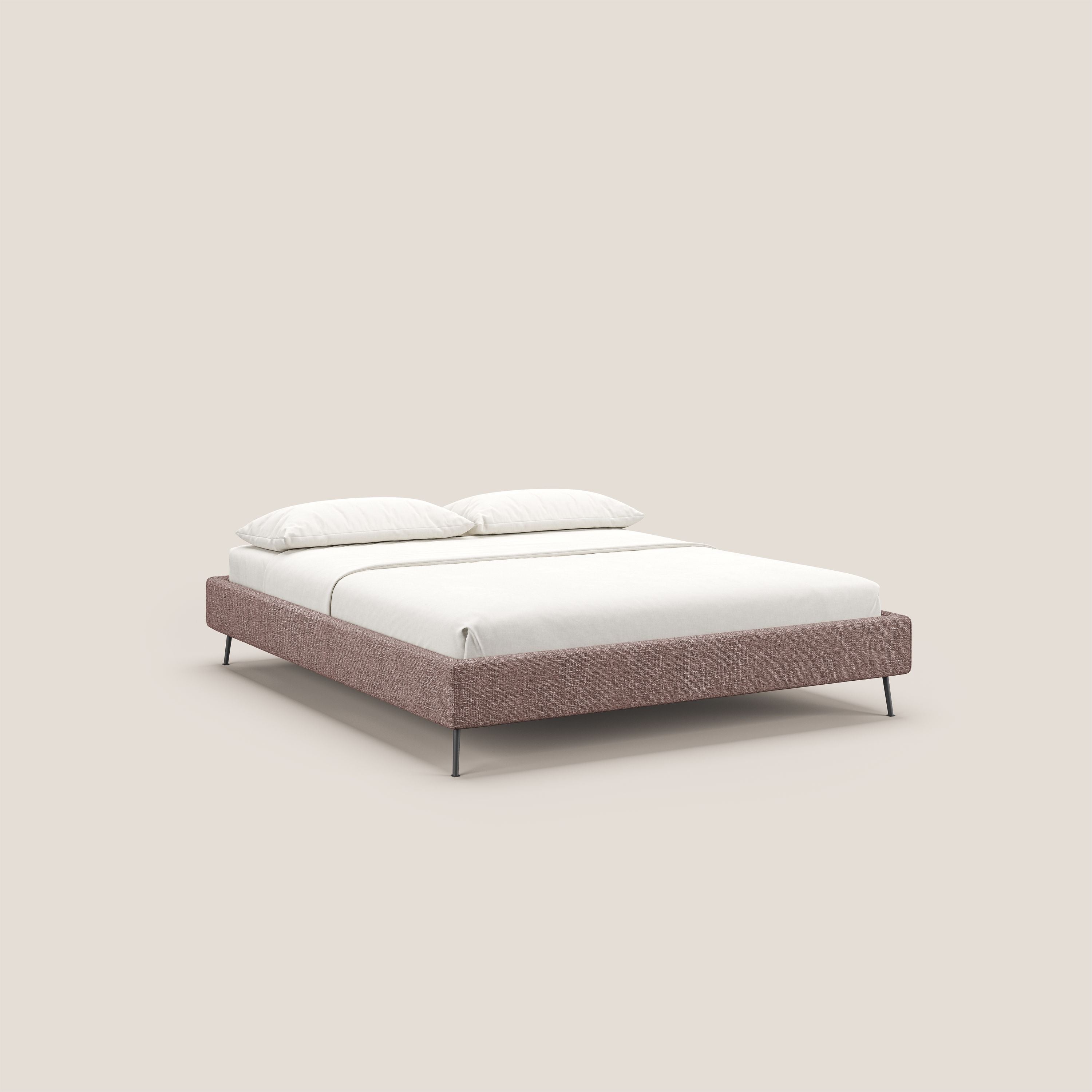 Steve sommier giroletto piedi alti in tessuto impermeabile T10 rosa - divani.store