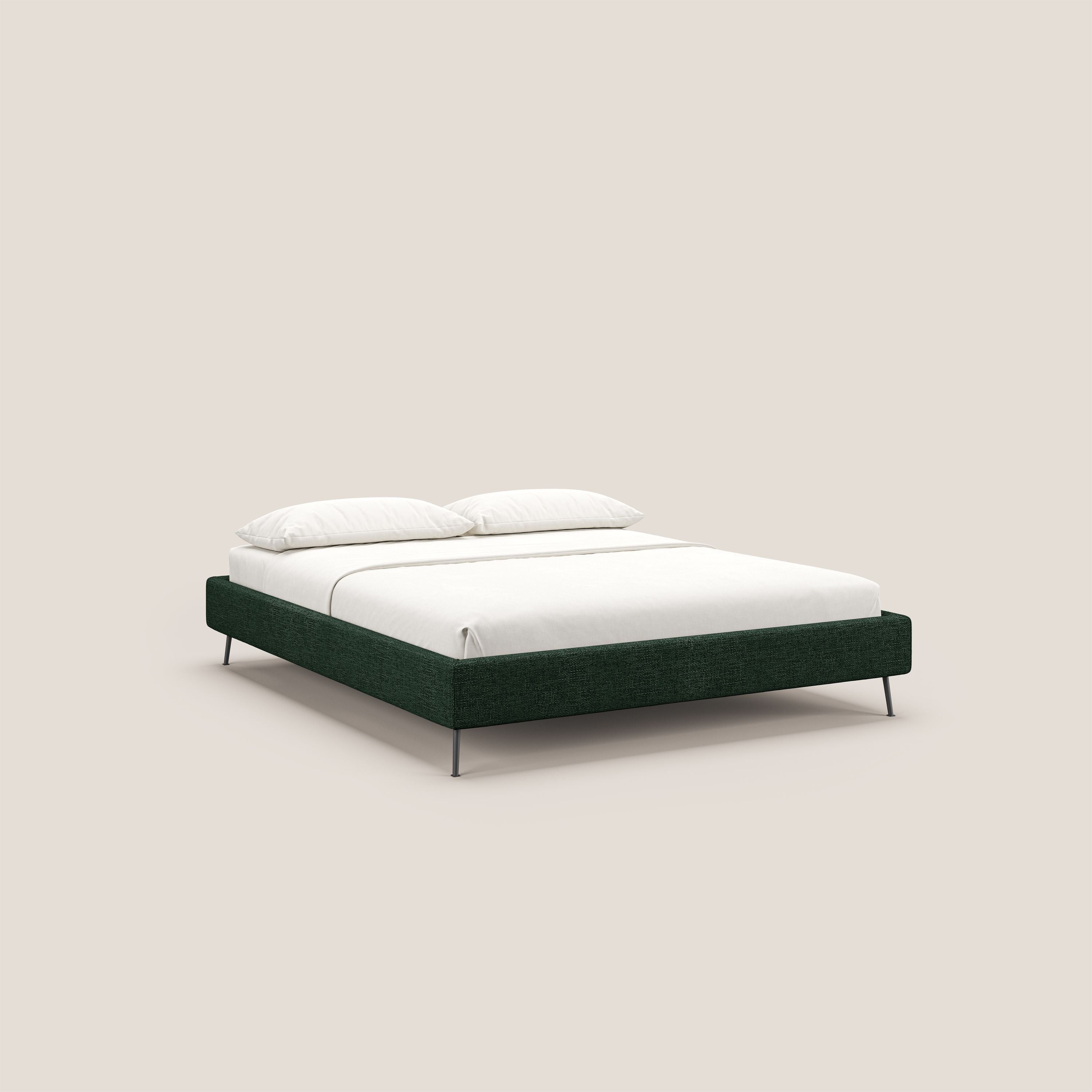 Steve sommier giroletto piedi alti in tessuto impermeabile T10 verde - divani.store