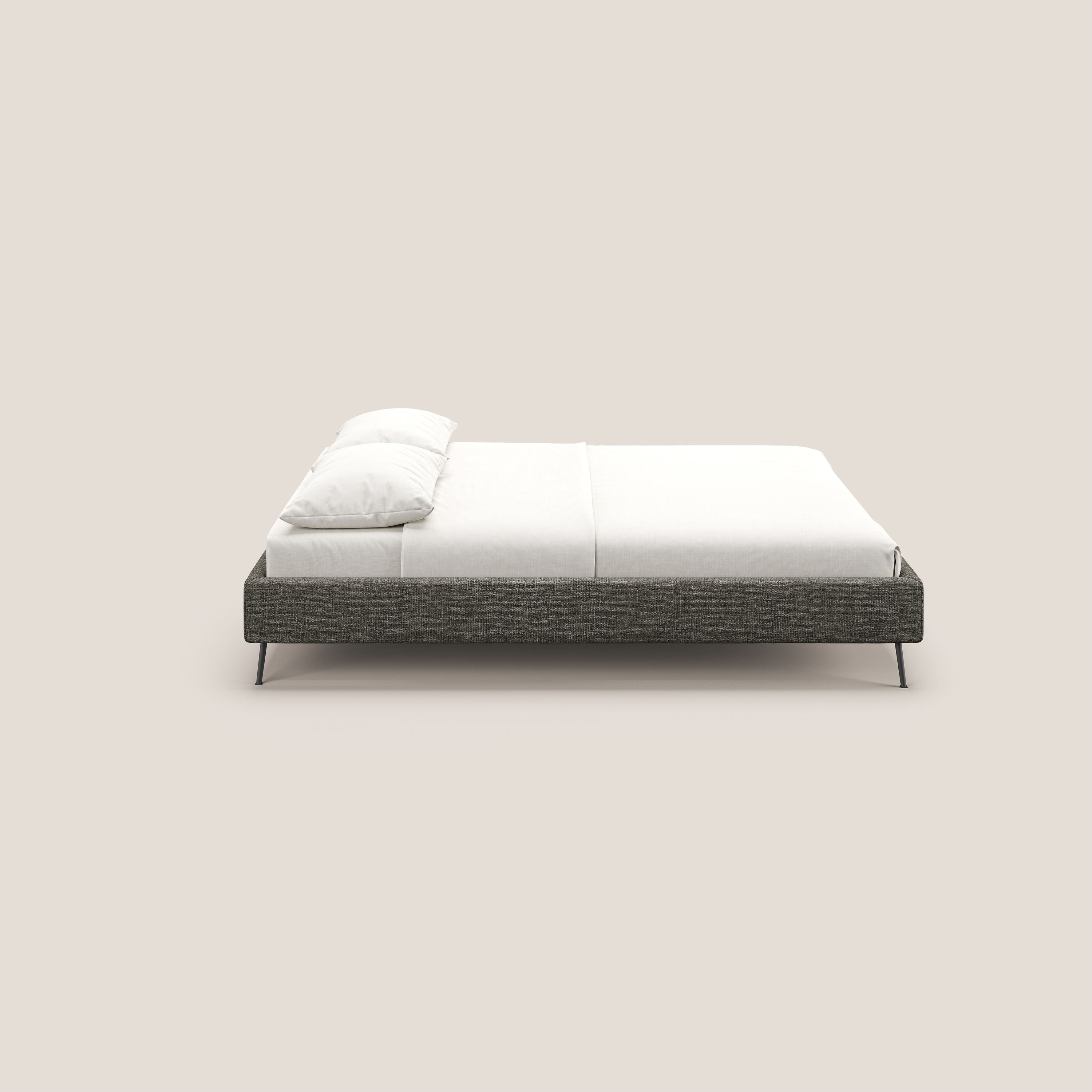Steve sommier giroletto piedi alti in tessuto impermeabile T10 talpa - divani.store