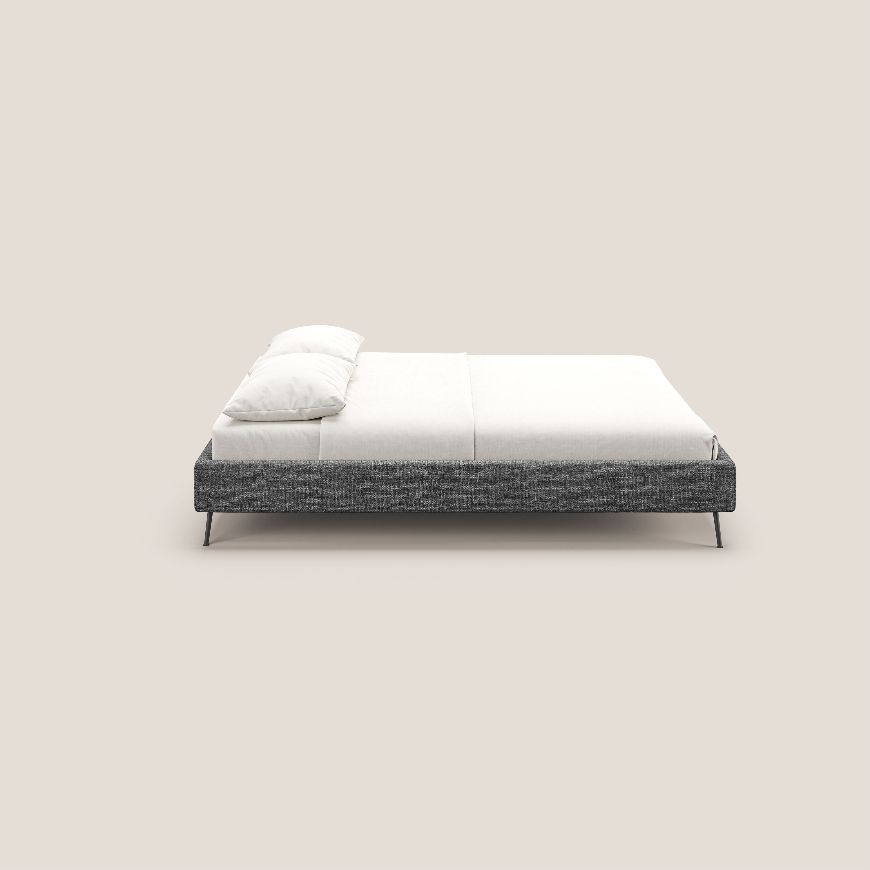 Steve sommier giroletto piedi alti in tessuto impermeabile T10 grigio - divani.store