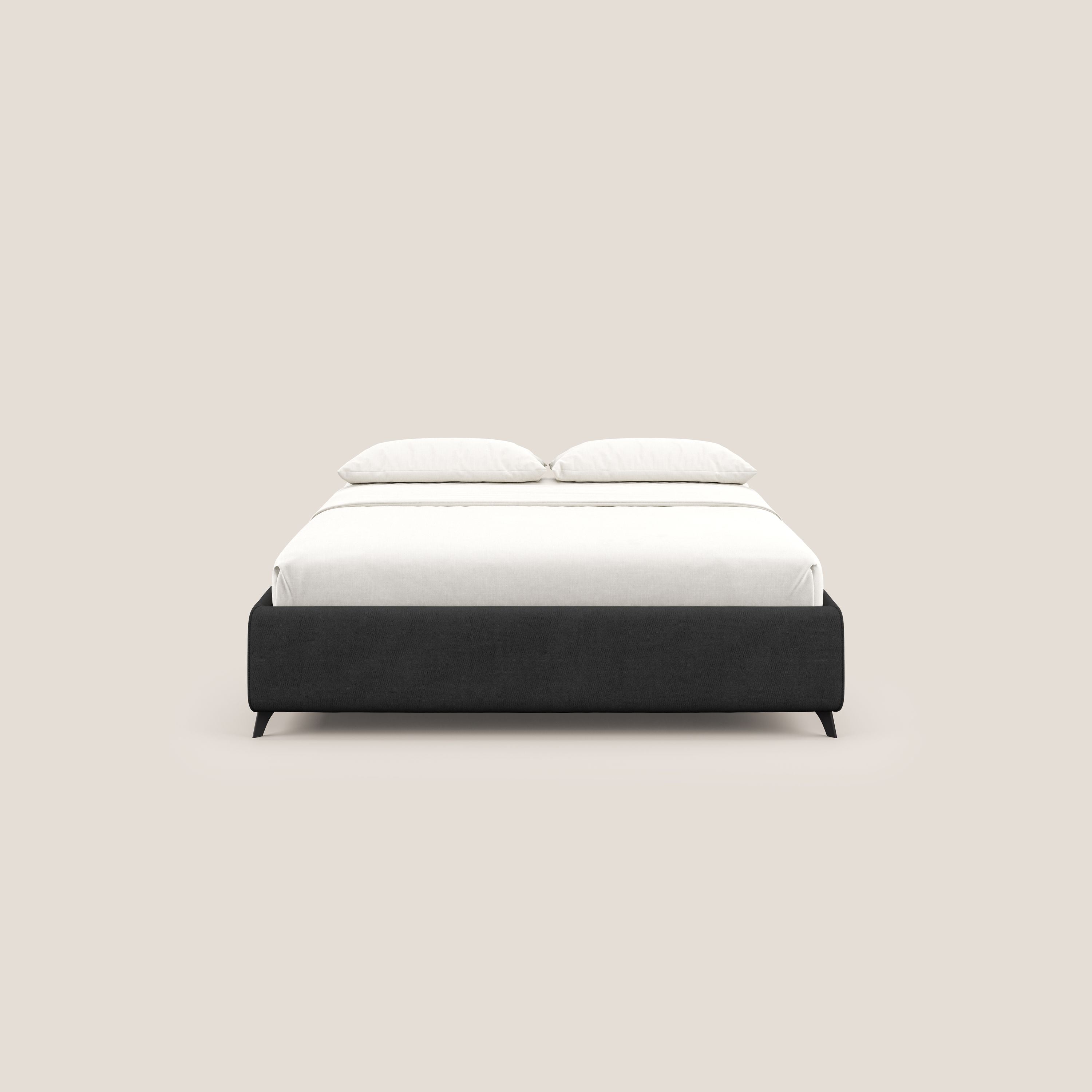 Sara sommier con giroletto contenitore in tessuto impermeabile T02 nero - divani.store