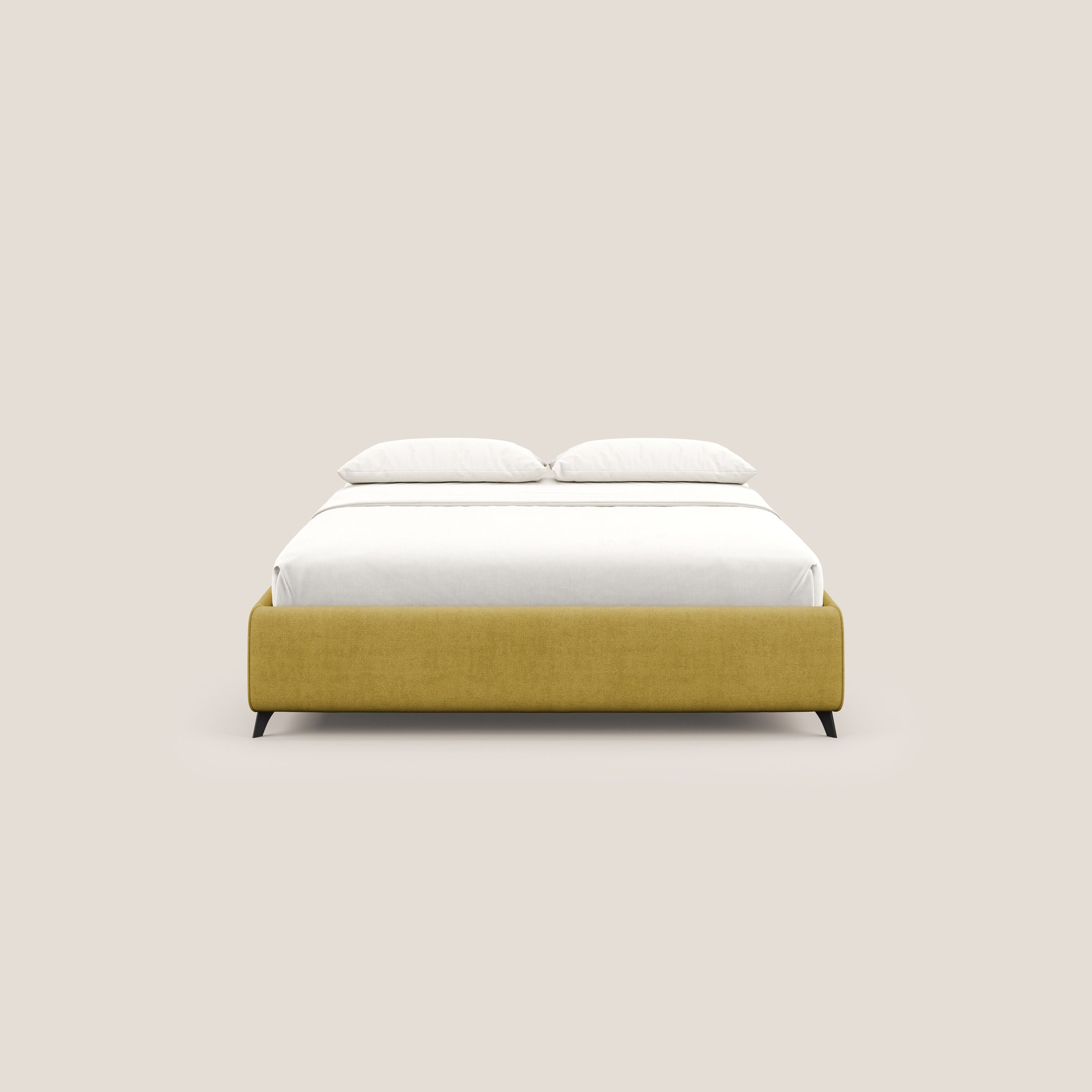 Sara sommier con giroletto contenitore in tessuto impermeabile T02 giallo - divani.store