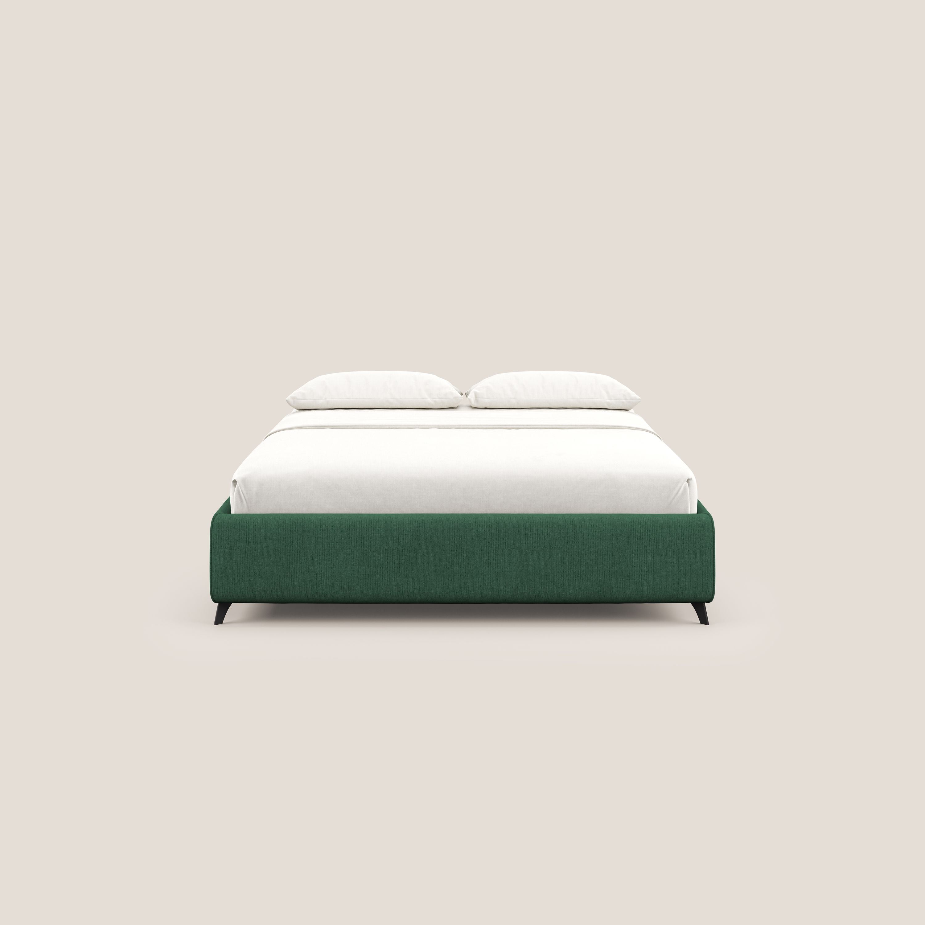 Sara sommier con giroletto contenitore in tessuto impermeabile T02 verde - divani.store