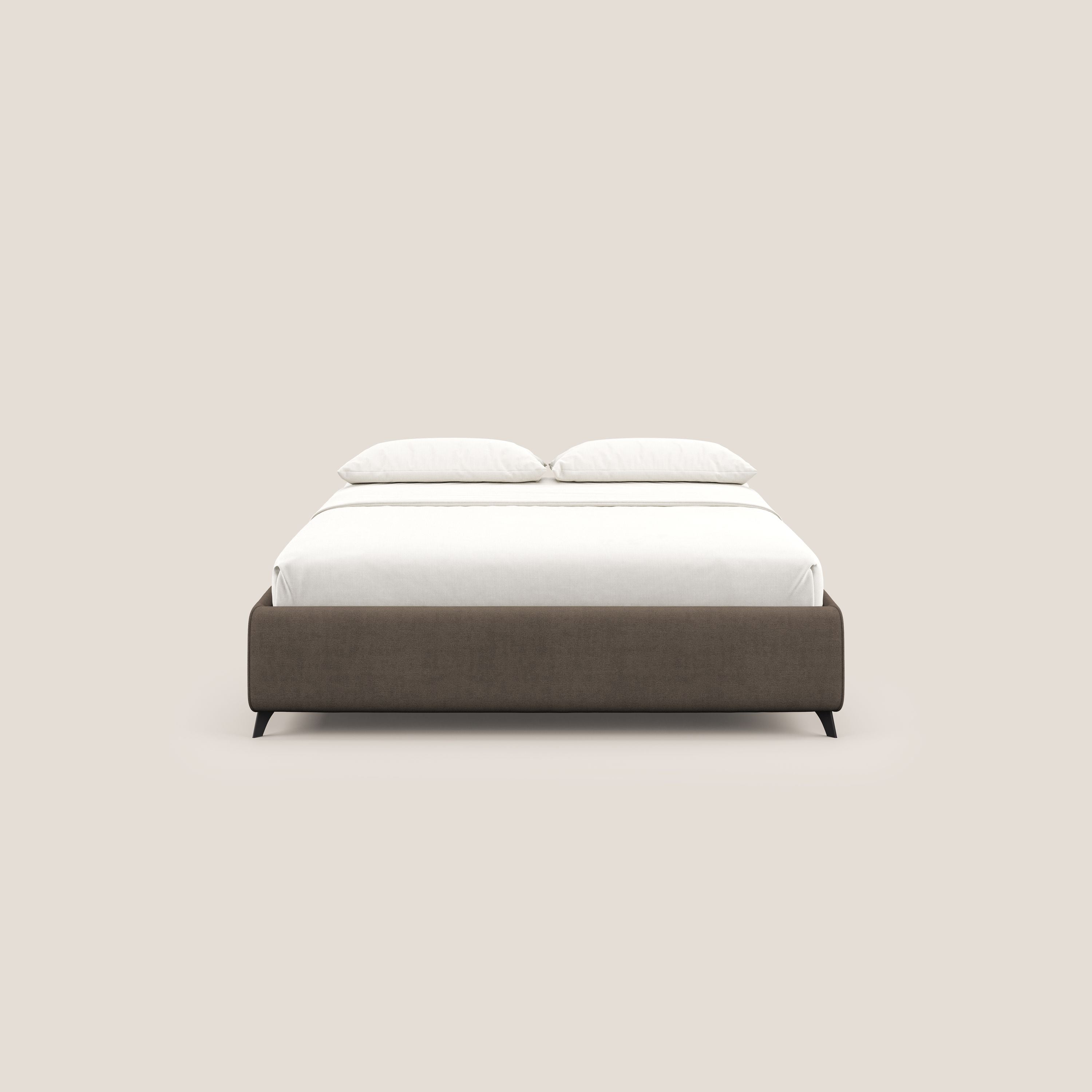 Sara sommier con giroletto contenitore in tessuto impermeabile T02 marrone - divani.store
