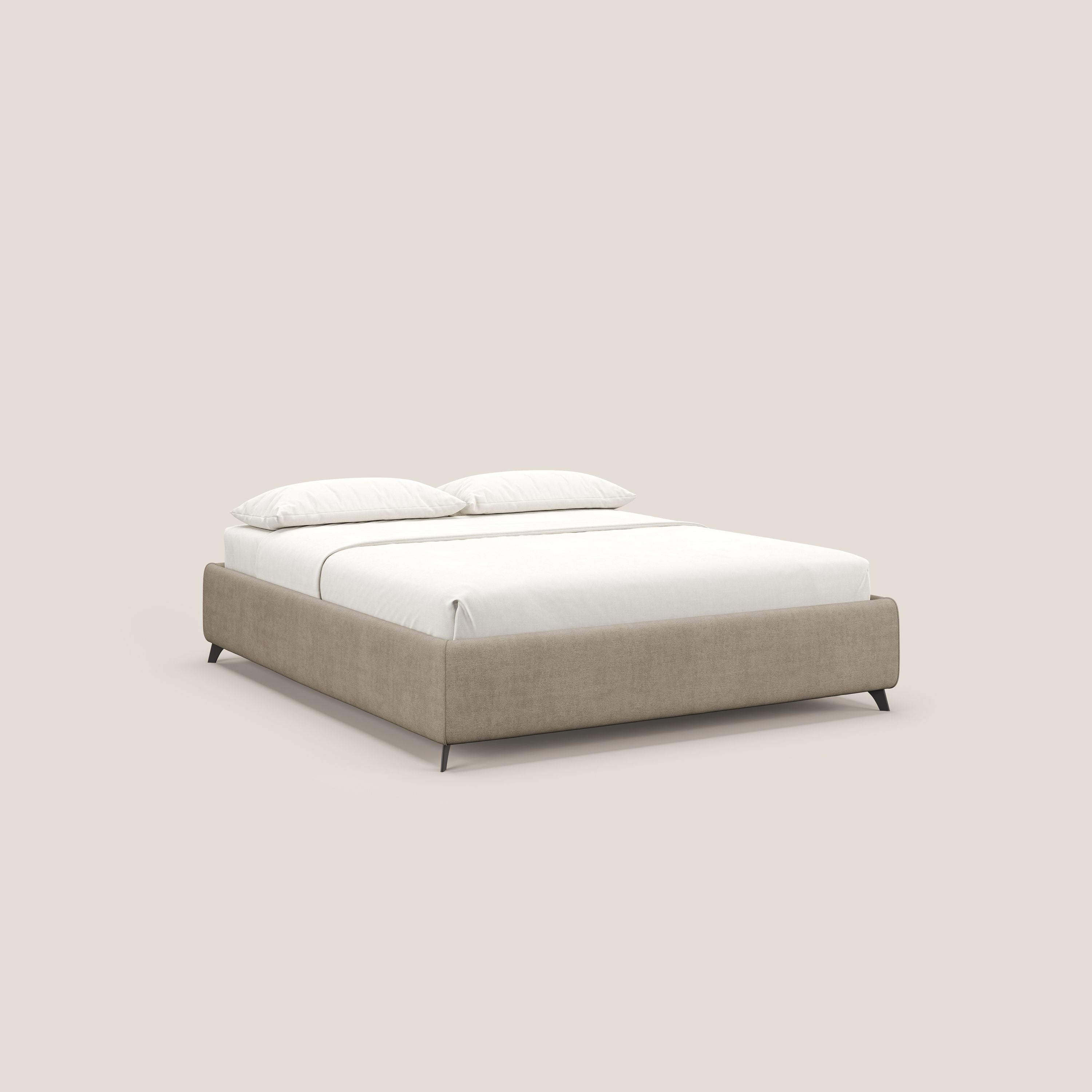 Sara sommier con giroletto contenitore in tessuto impermeabile T02 beige - divani.store