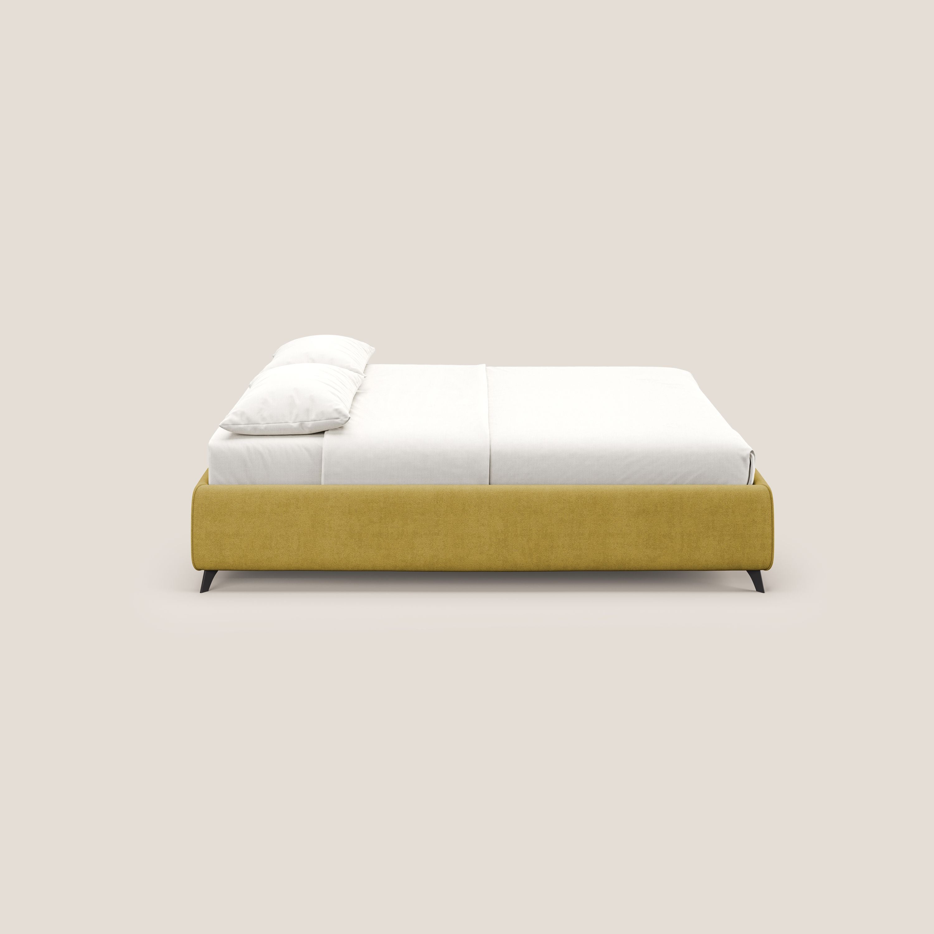Sara sommier con giroletto contenitore in tessuto impermeabile T02 giallo - divani.store