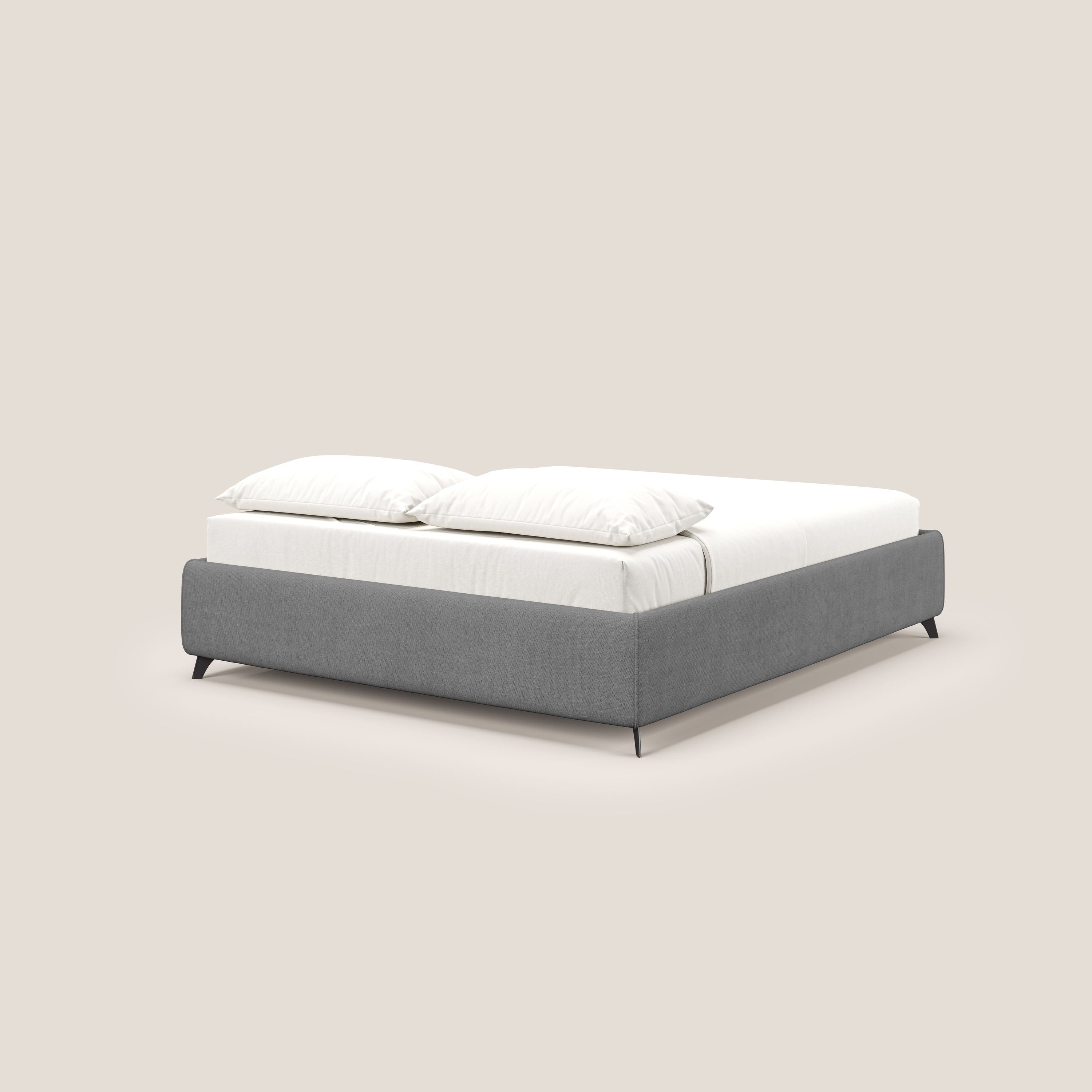 Sara sommier con giroletto contenitore in tessuto impermeabile T02 grigio - divani.store