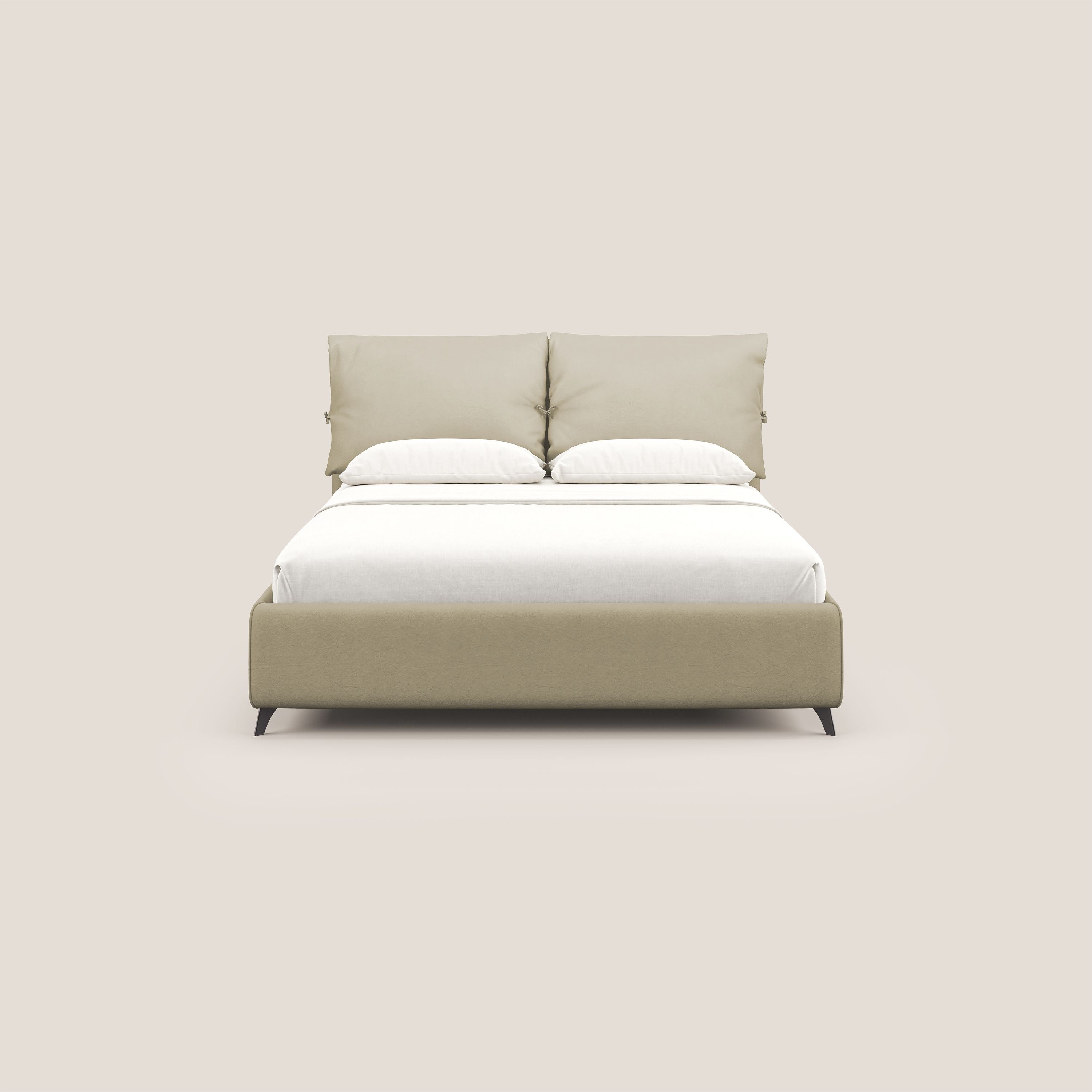 Susan letto imbottito contenitore completamente sfoderabile in microfibra smacchiabile T11 panna - divani.store