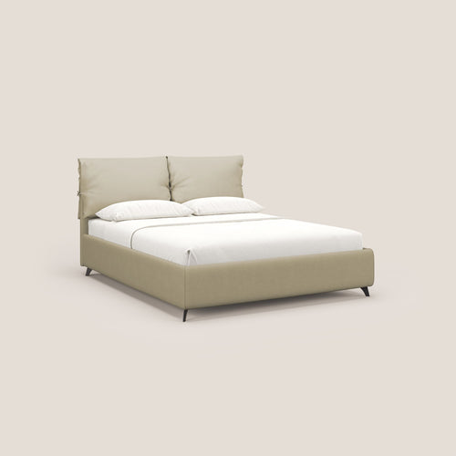 Susan letto imbottito contenitore completamente sfoderabile in microfibra smacchiabile T11 panna - divani.store