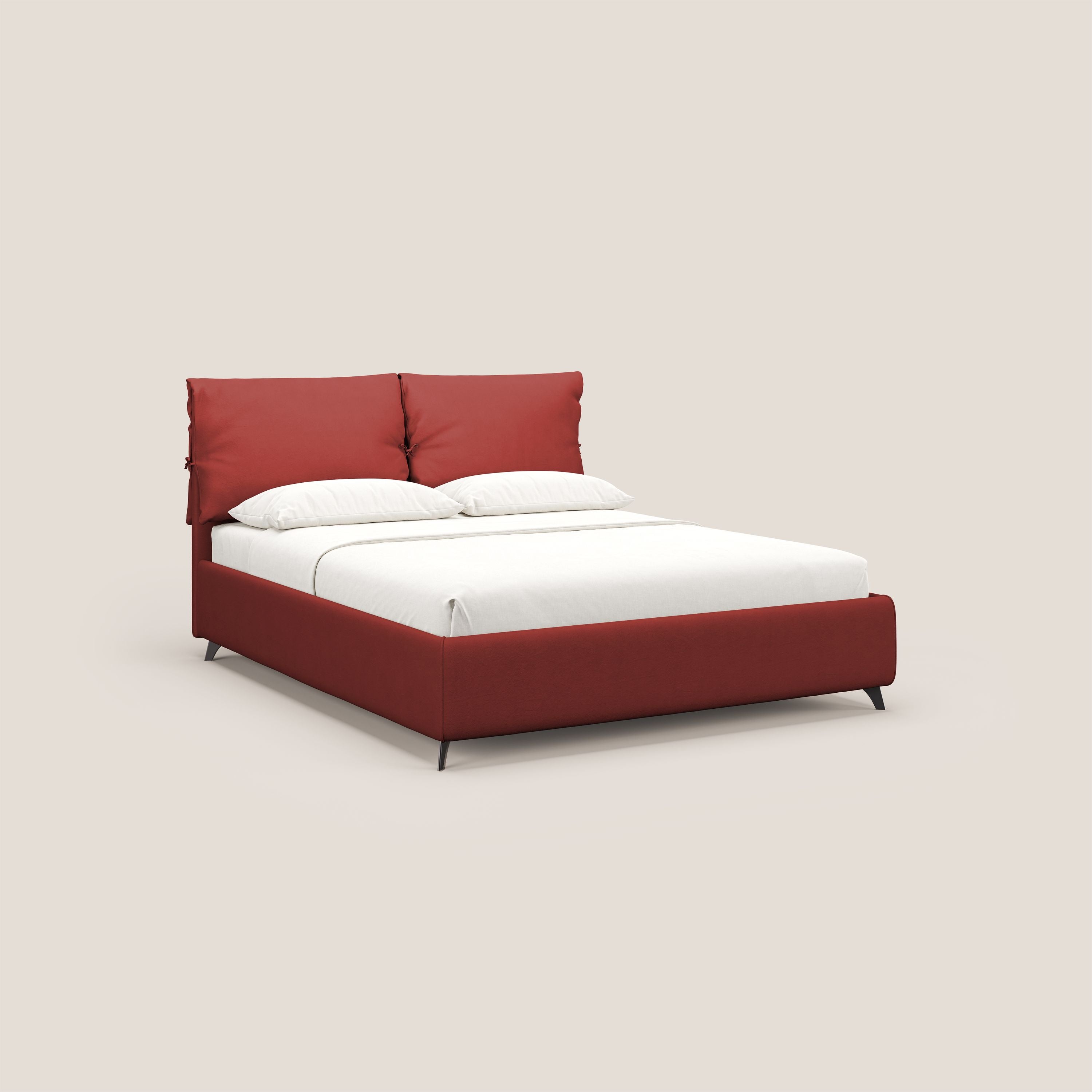 Susan letto imbottito contenitore completamente sfoderabile in microfibra smacchiabile T11 rosso - divani.store