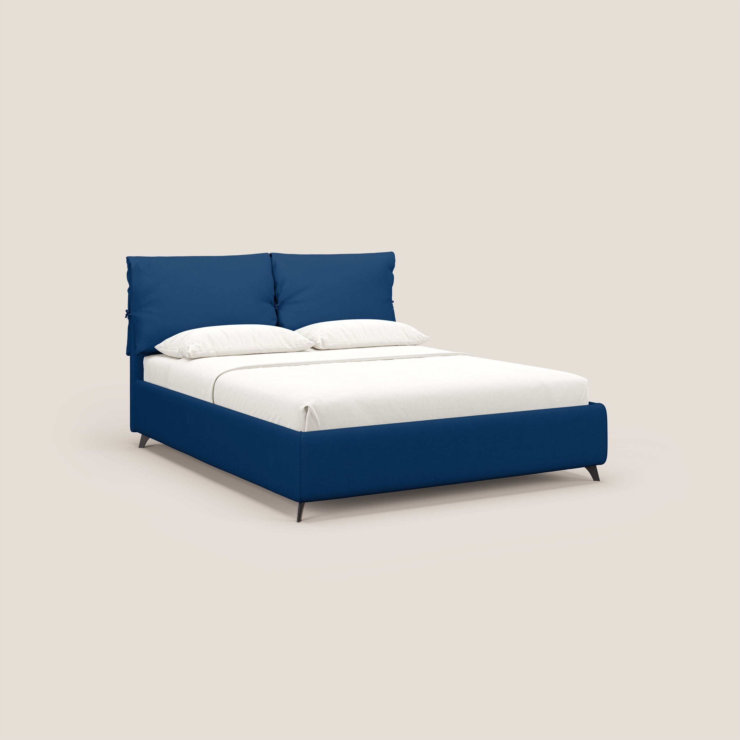 Susan letto imbottito contenitore completamente sfoderabile in microfibra smacchiabile T11 blu - divani.store