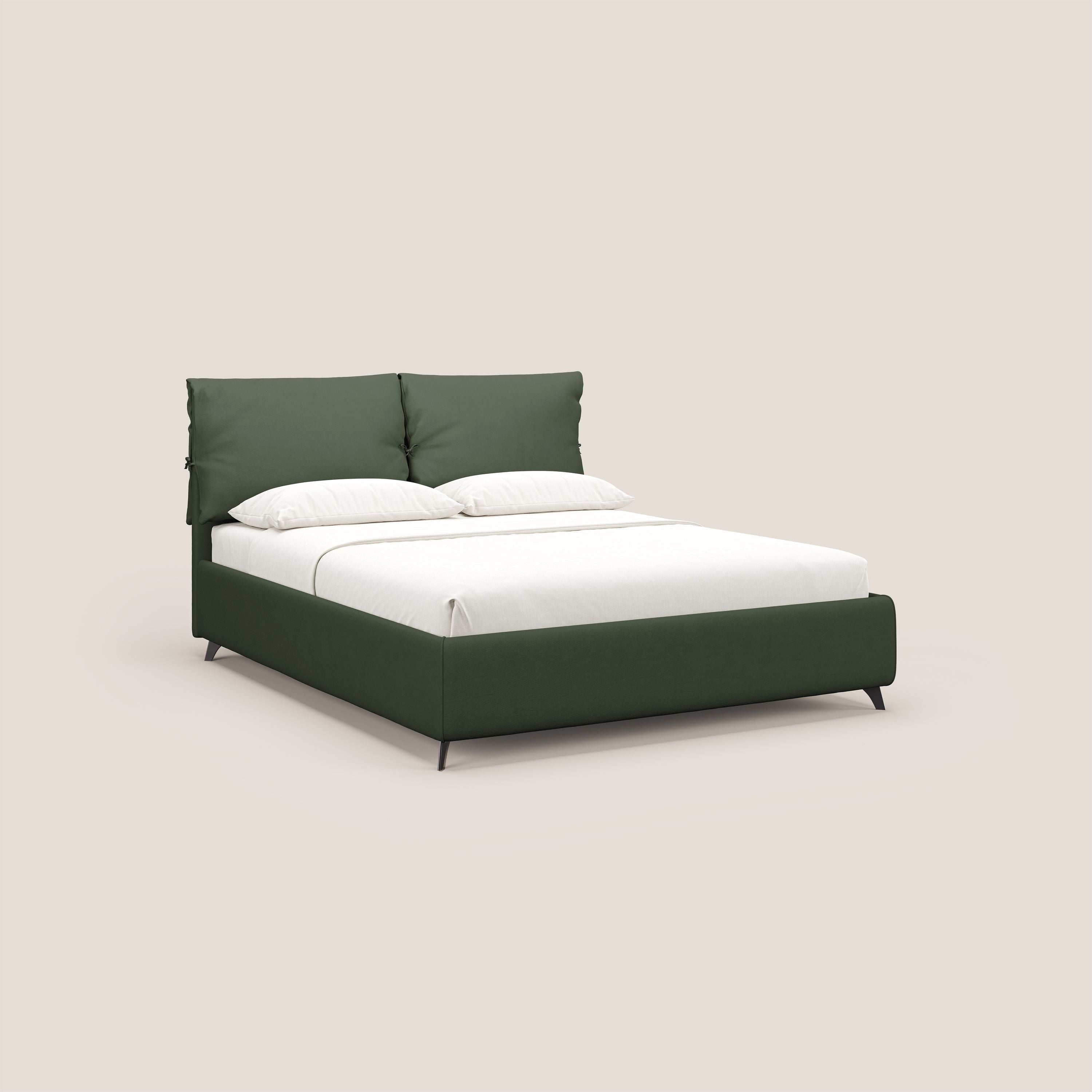Susan letto imbottito contenitore completamente sfoderabile in microfibra smacchiabile T11 verde - divani.store