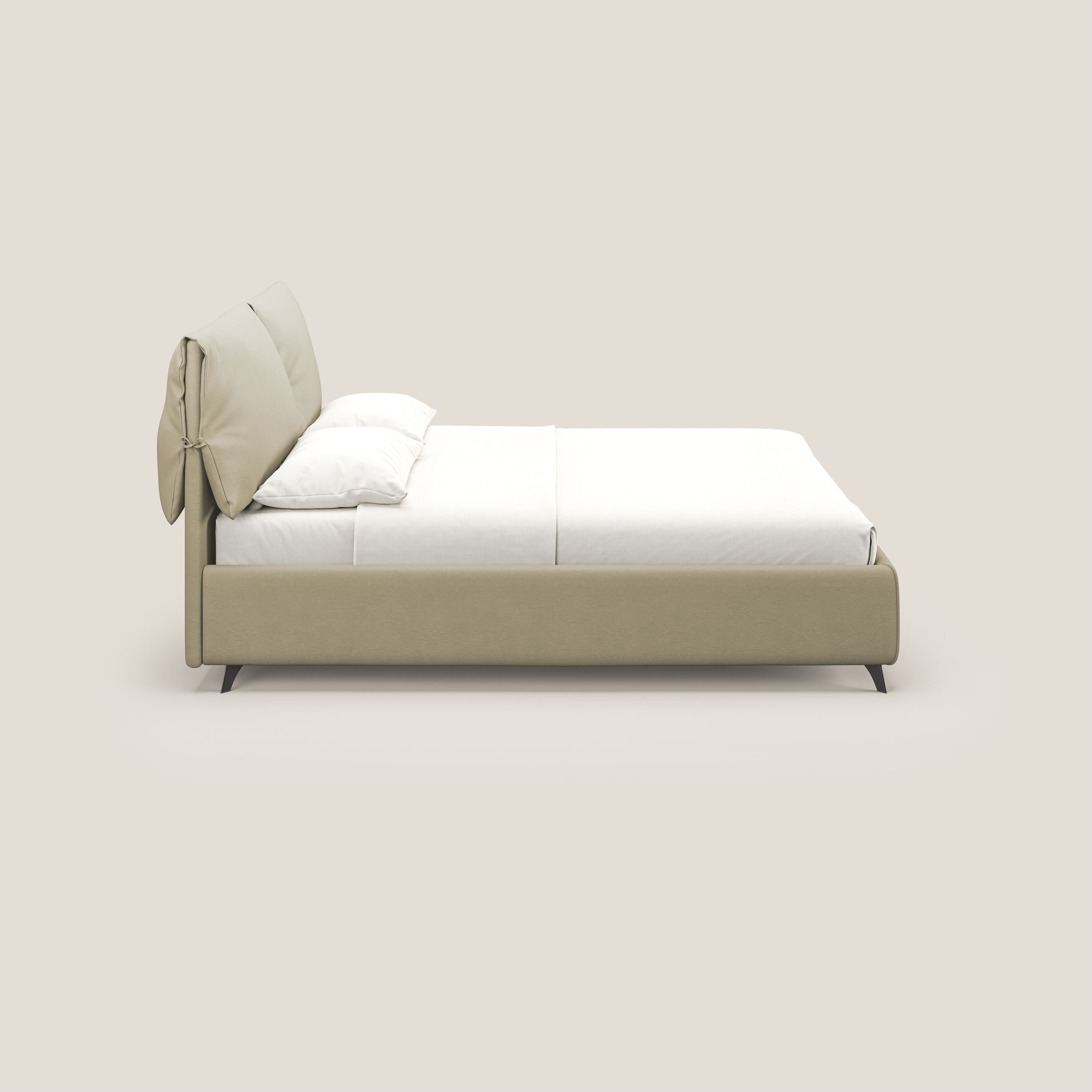 Susan letto imbottito contenitore completamente sfoderabile in microfibra smacchiabile T11 panna - divani.store