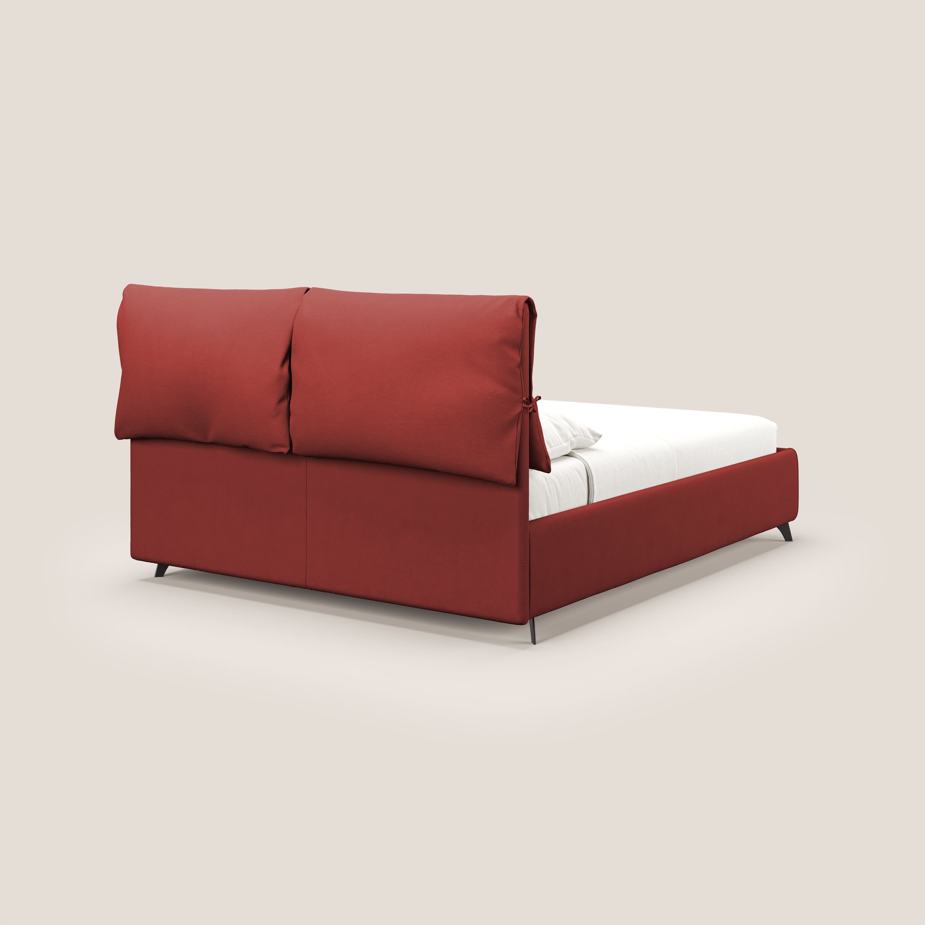 Susan letto imbottito contenitore completamente sfoderabile in microfibra smacchiabile T11 rosso - divani.store