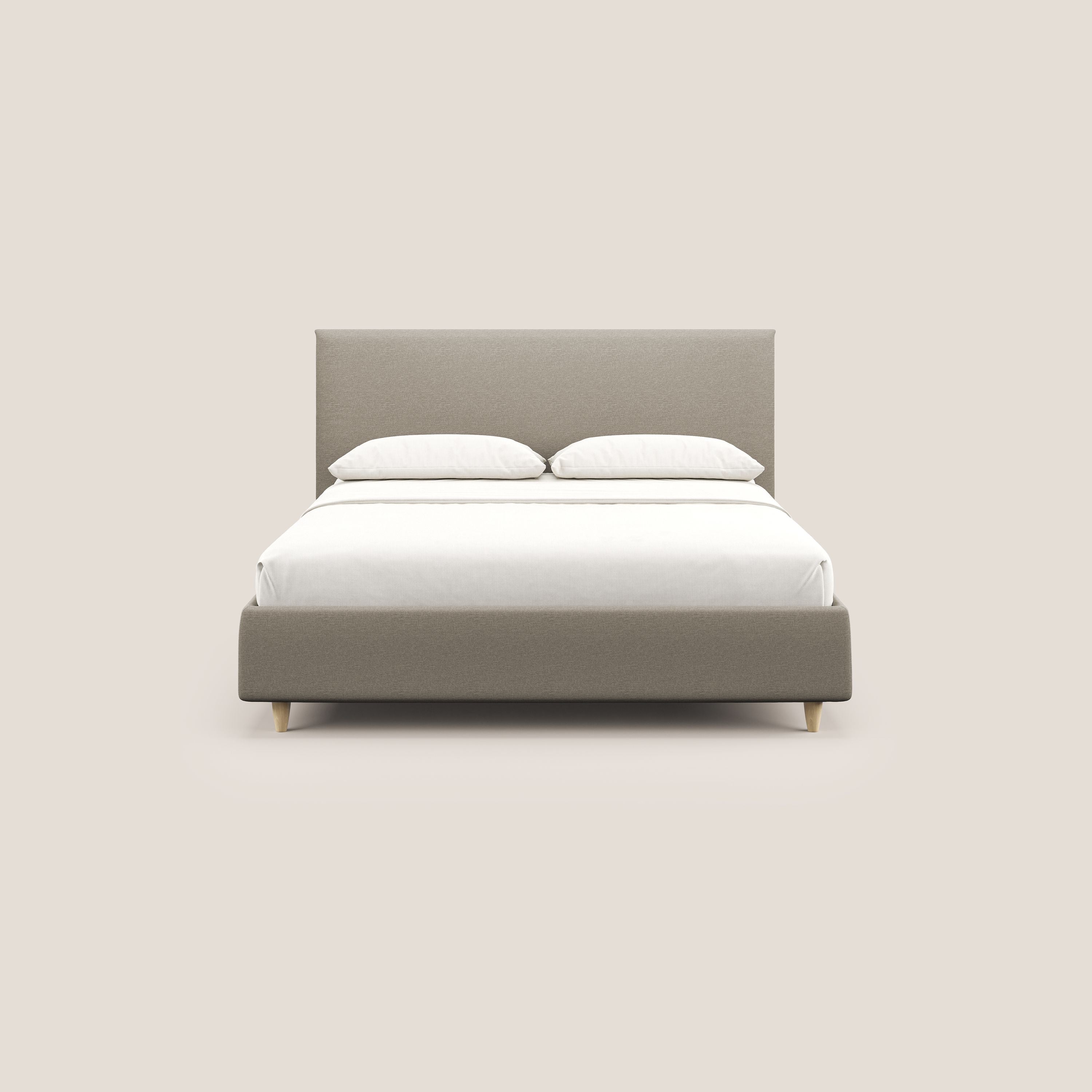 Teresa letto contenitore e sfoderabile in tessuto misto cotone impermeabile T13 panna - divani.store