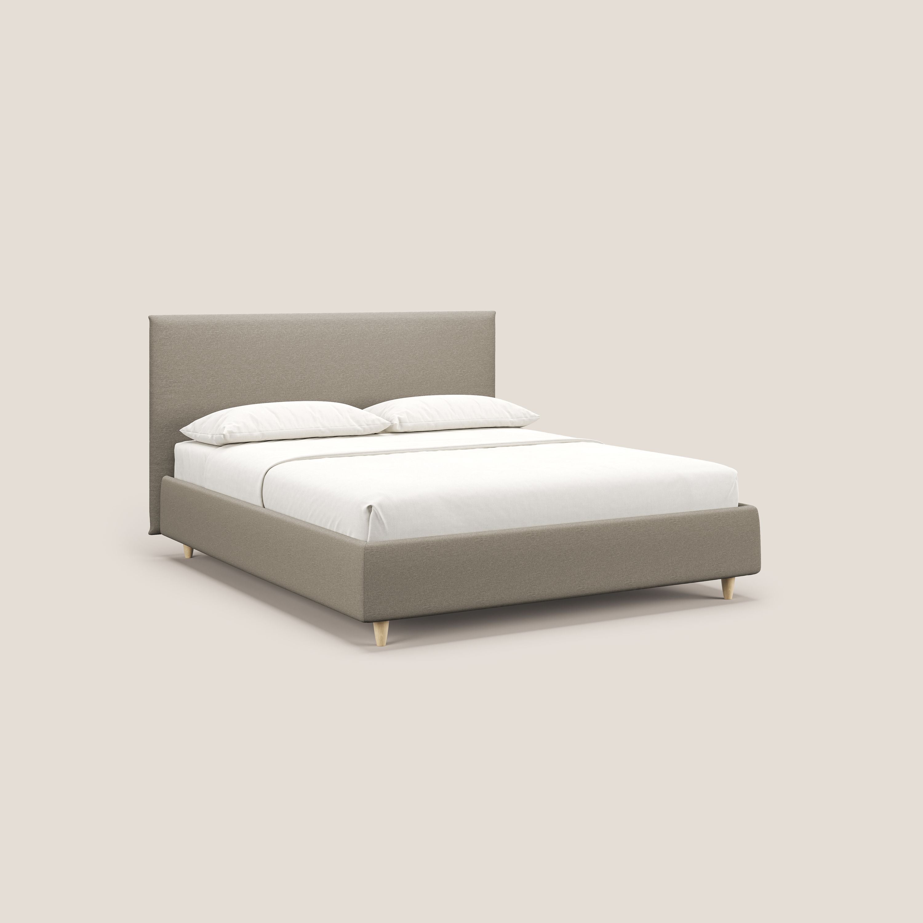 Teresa letto contenitore e sfoderabile in tessuto misto cotone impermeabile T13 panna - divani.store