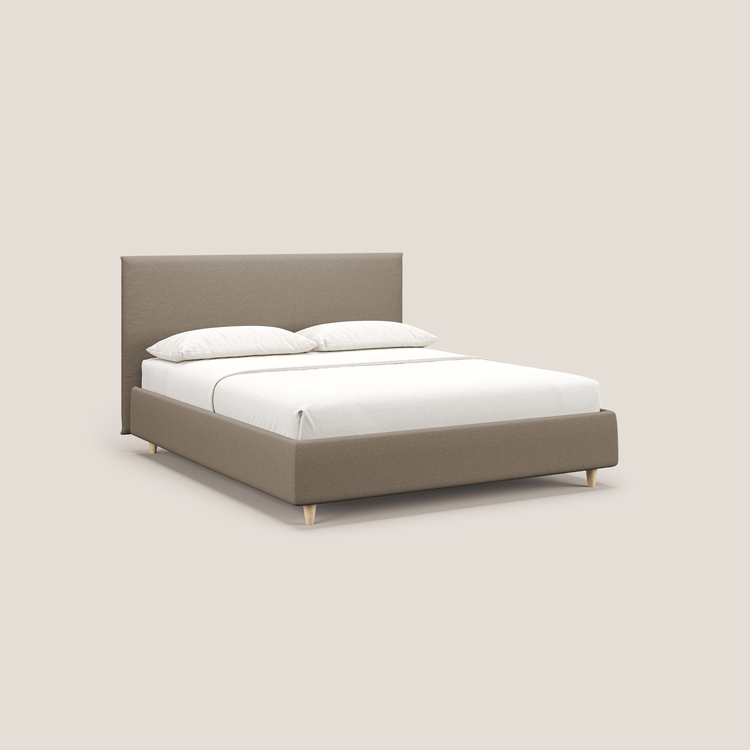 Teresa letto contenitore e sfoderabile in tessuto misto cotone impermeabile T13 beige - divani.store