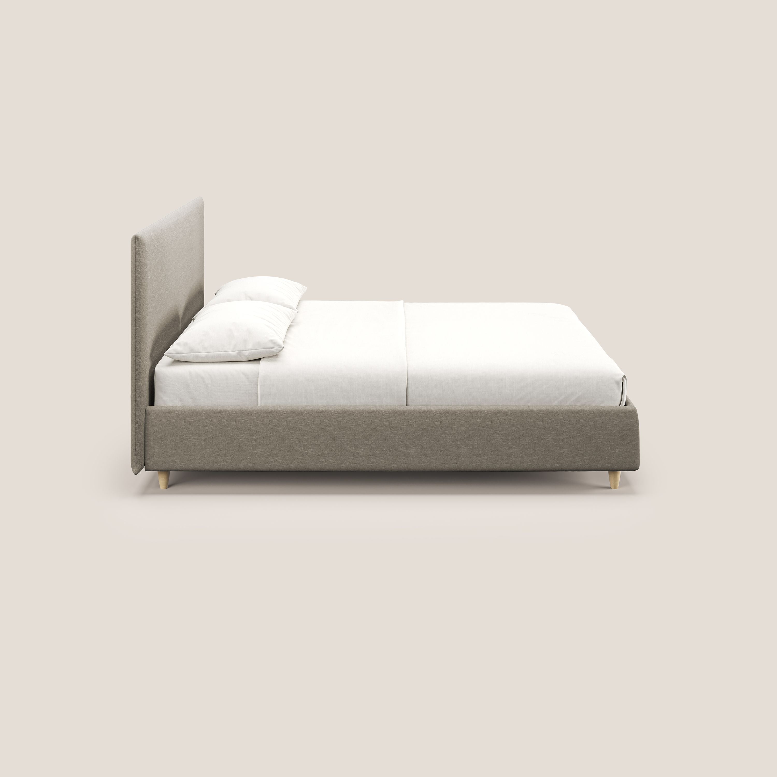 Teresa letto contenitore e sfoderabile in tessuto misto cotone impermeabile T13 panna - divani.store