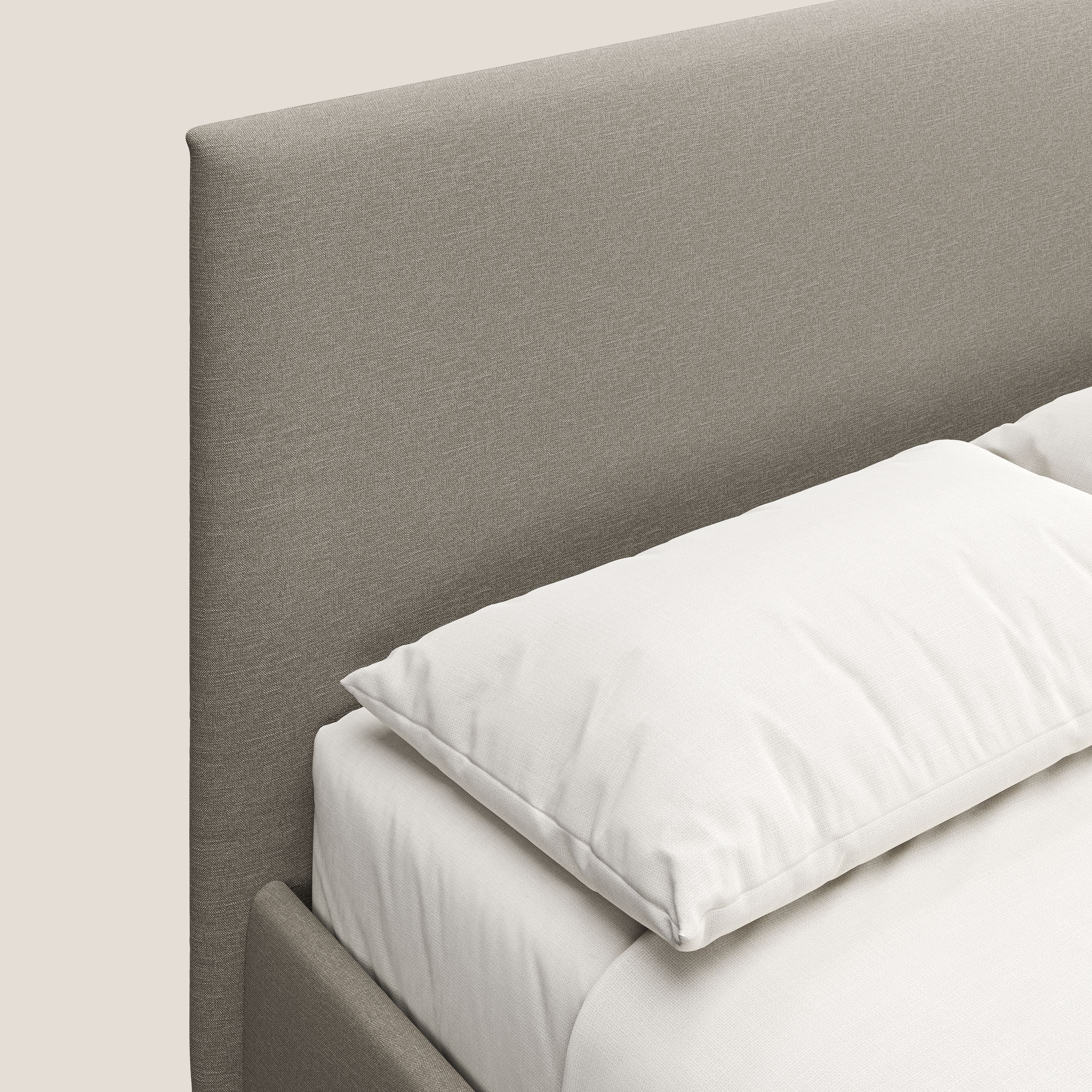 Teresa letto contenitore e sfoderabile in tessuto misto cotone impermeabile T13 panna - divani.store