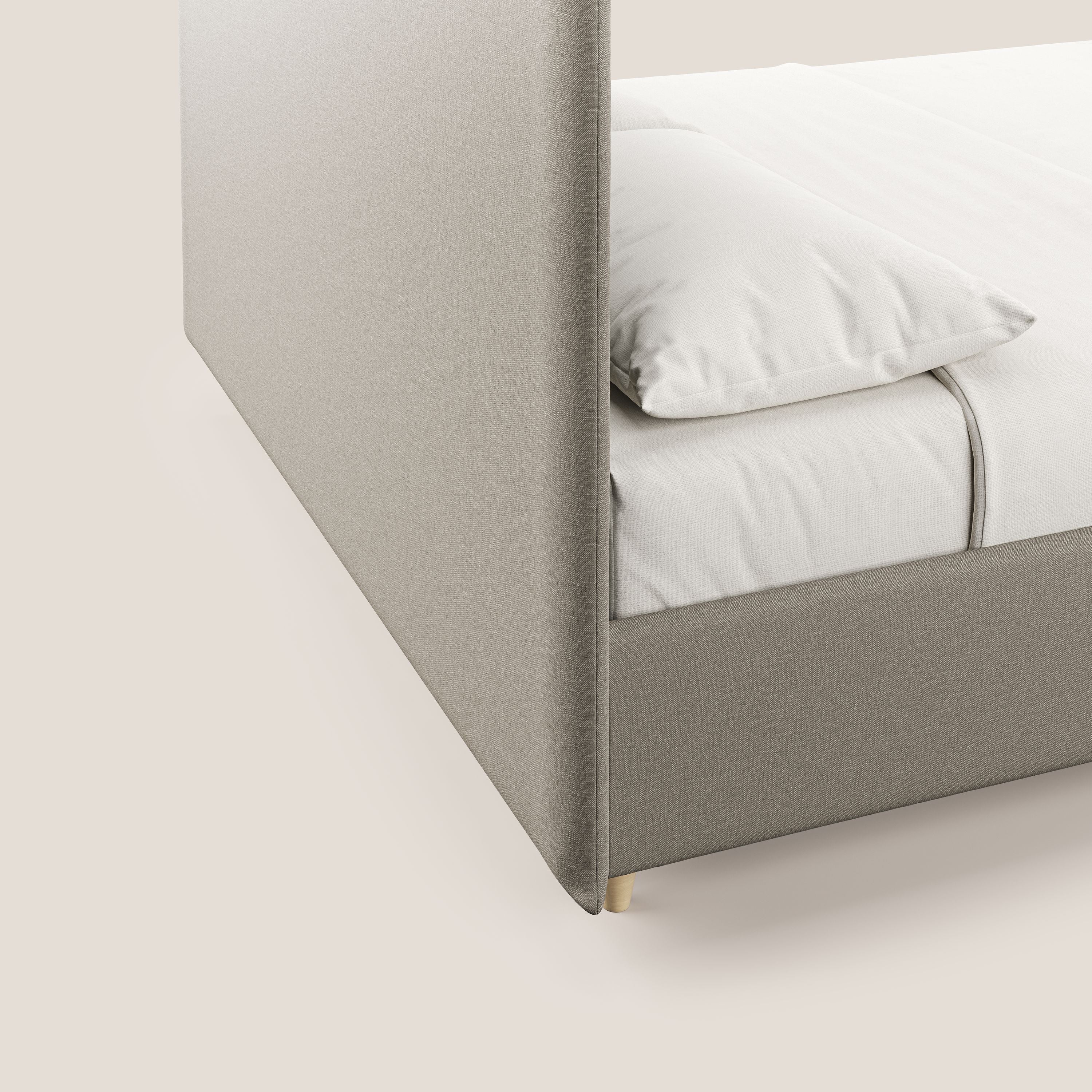 Teresa letto contenitore e sfoderabile in tessuto misto cotone impermeabile T13 panna - divani.store