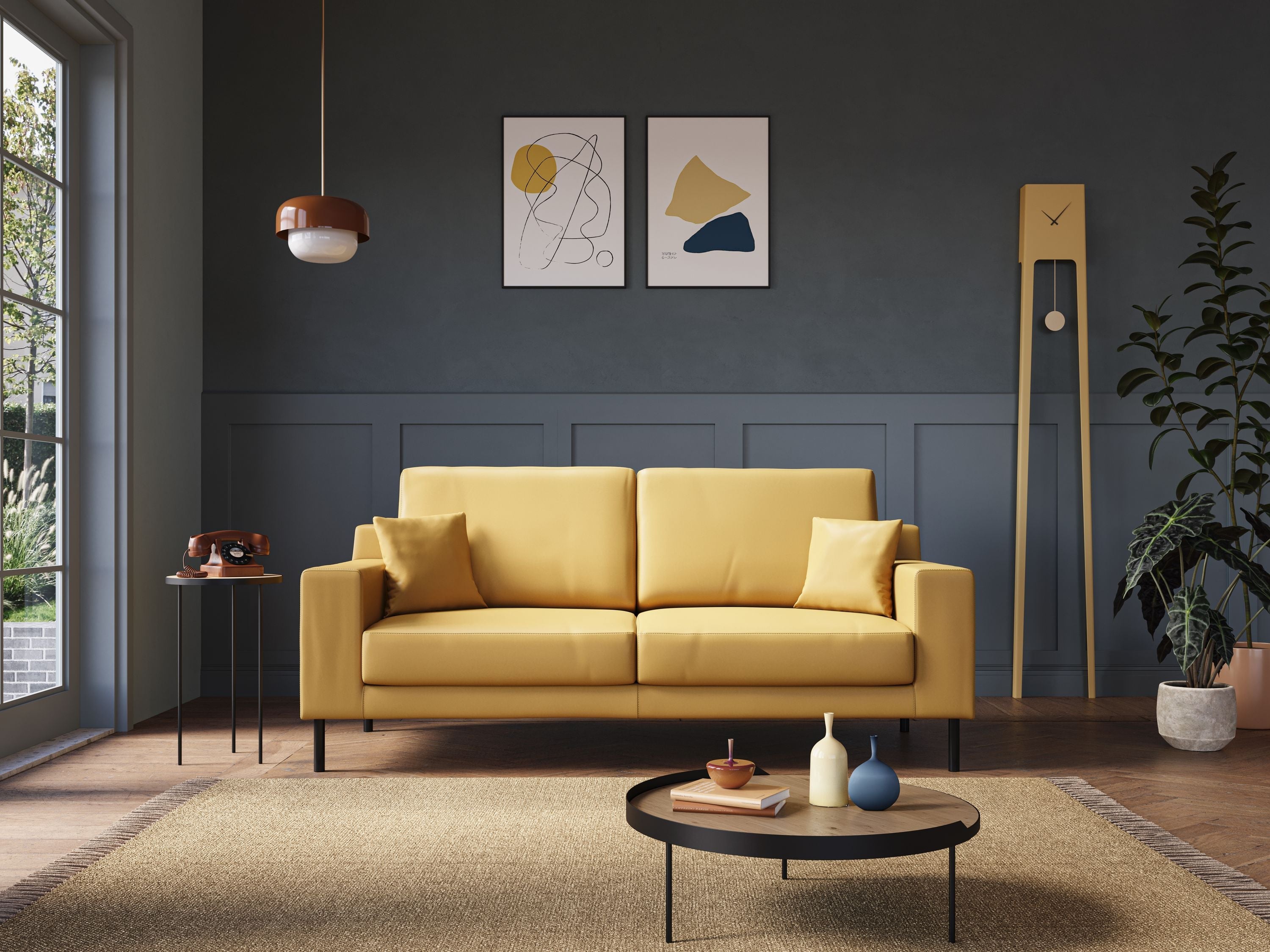 Uranio divano moderno lineare 146 cm in Ecopelle impermeabile T04 TALPA - divani.store