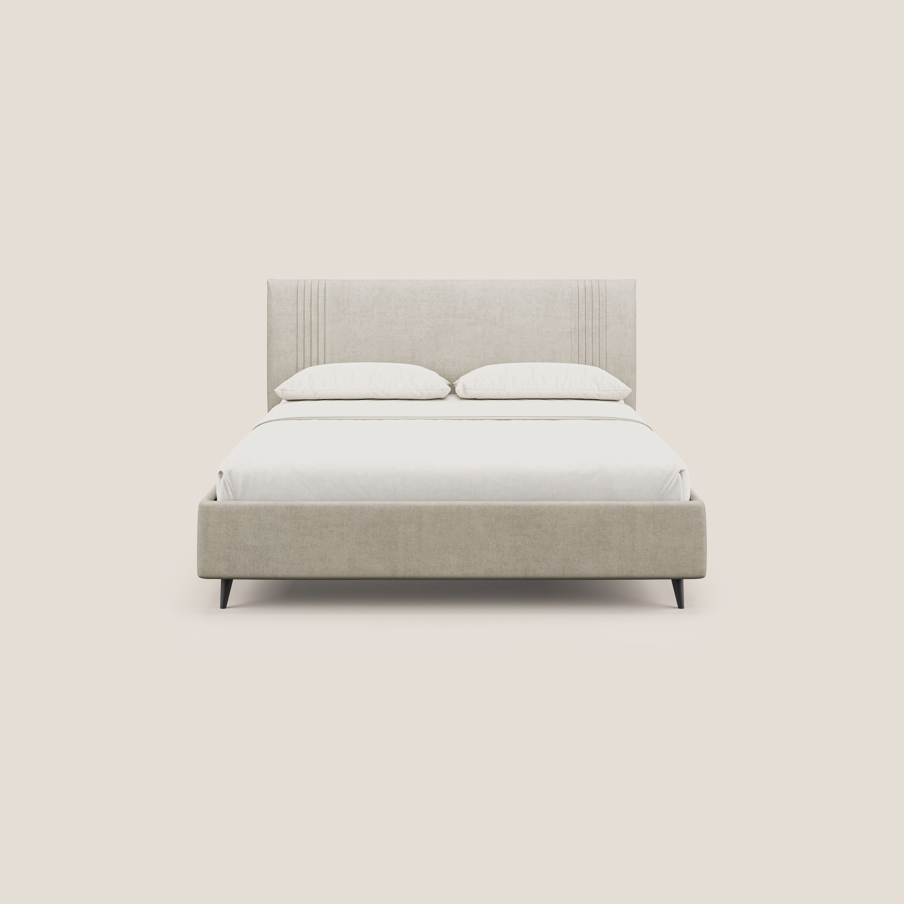 Yvonne letto contenitore in morbido tessuto impermeabile T02 panna - divani.store
