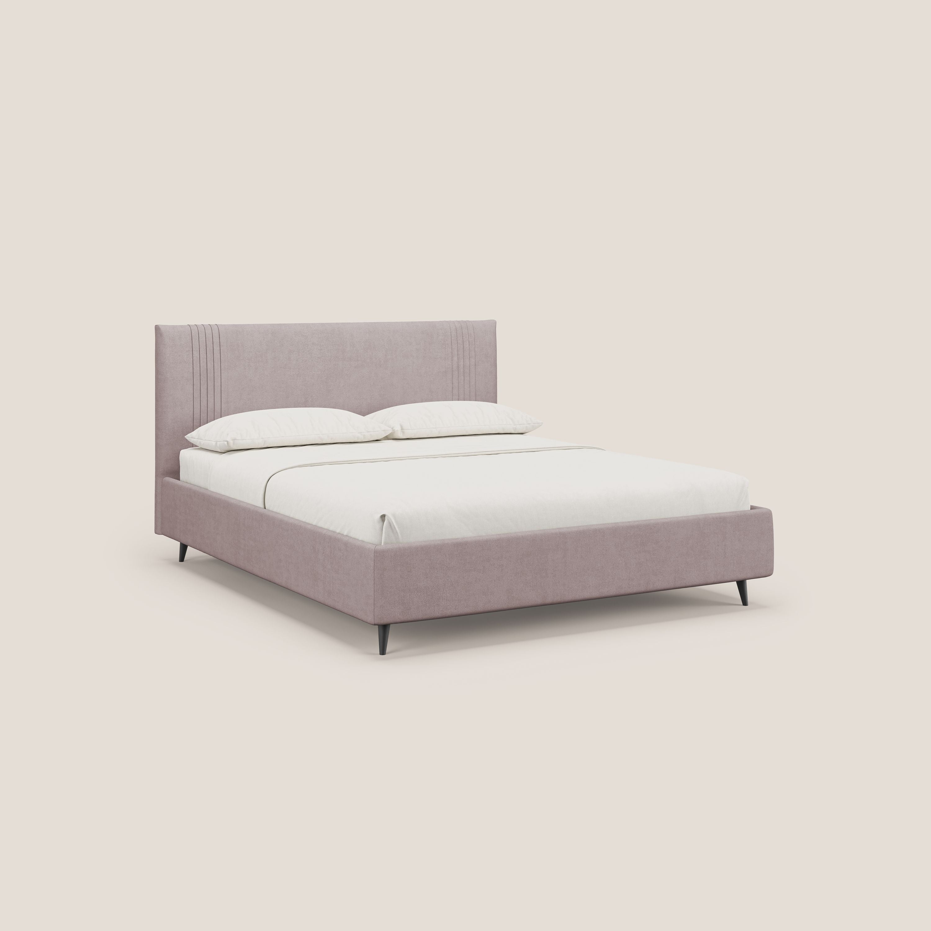 Yvonne letto contenitore in morbido tessuto impermeabile T02 rosa - divani.store