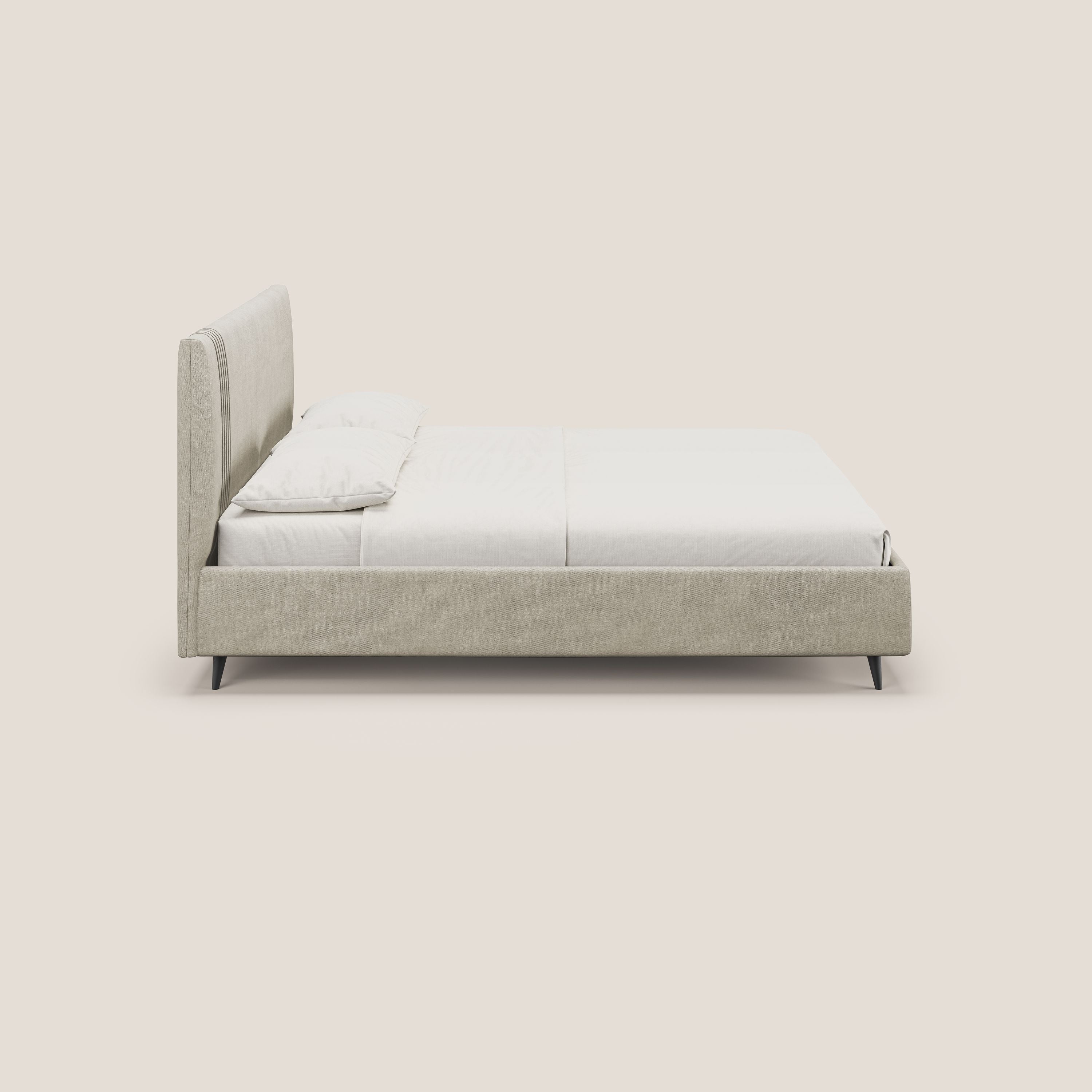 Yvonne letto contenitore in morbido tessuto impermeabile T02 panna - divani.store