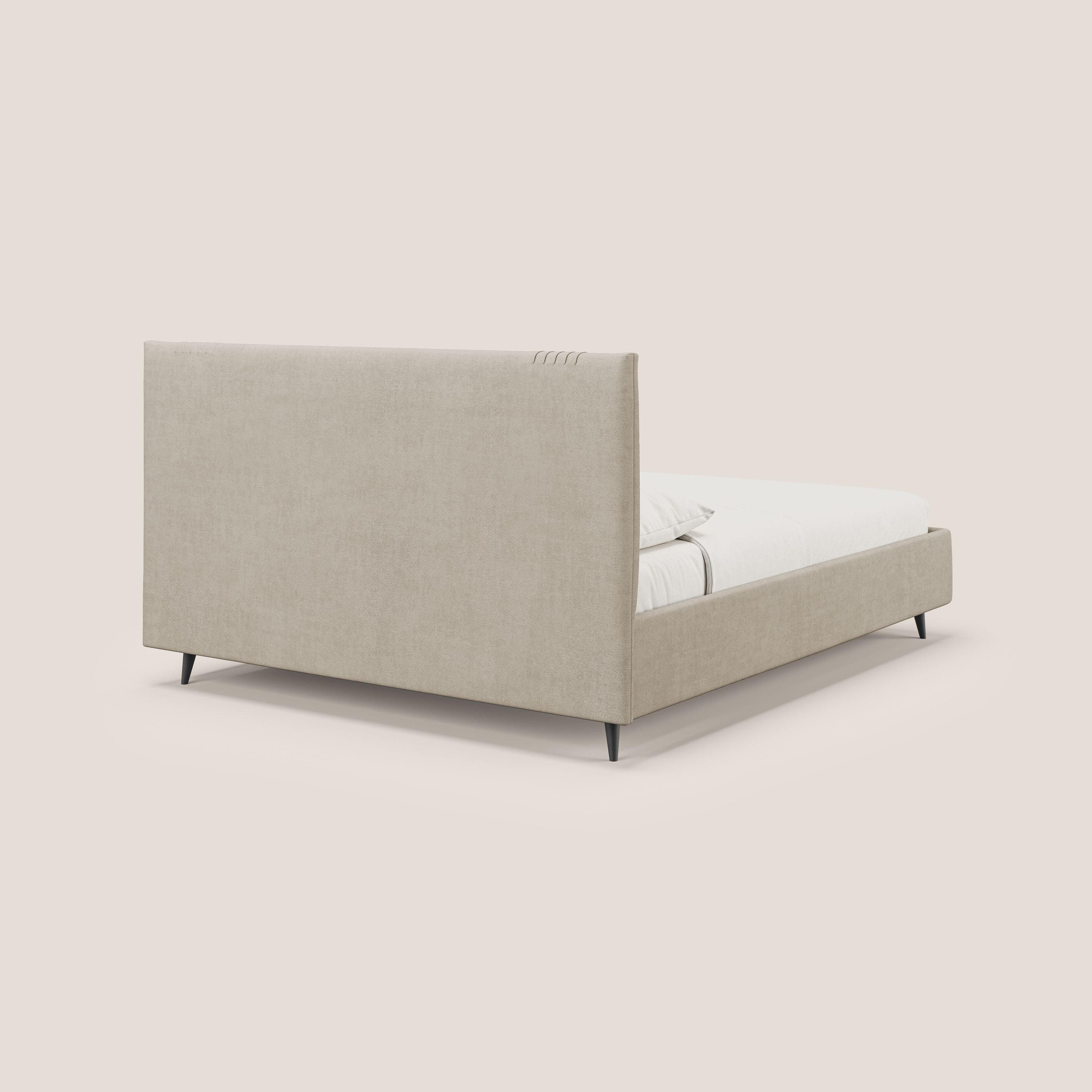 Yvonne letto contenitore in morbido tessuto impermeabile T02 beige - divani.store