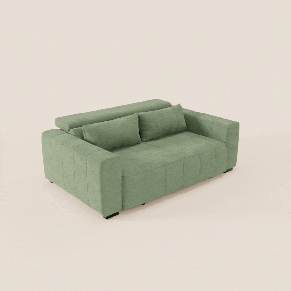 Doric divano 3 posti con sedute allungabili tramite relax elettrico - poggiatesta reclinabile in tessuto smacchiabile T23 - divani.store