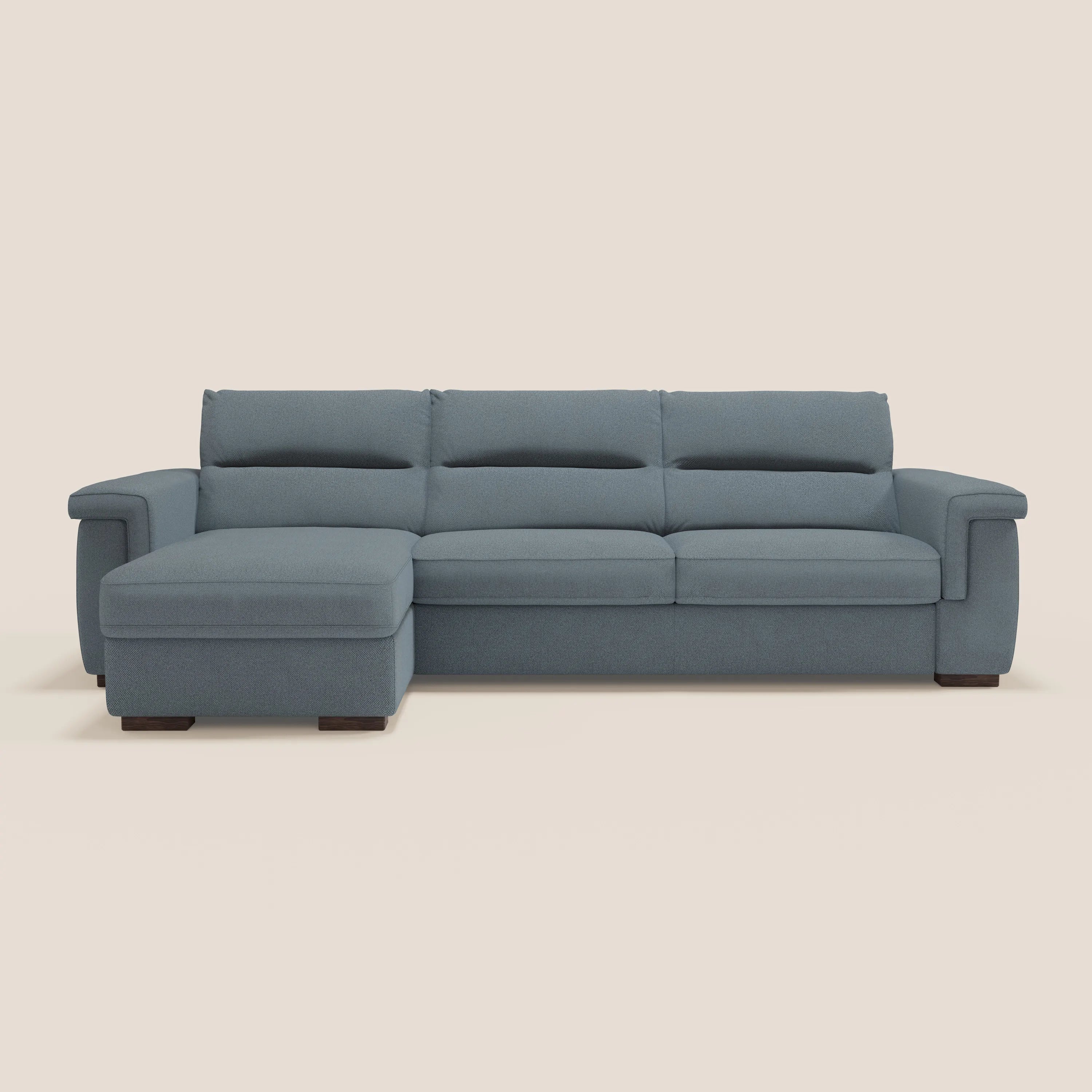 Magnolia canapé d'angle convertible avec méridienne coffre - matelas H 18cm en tissu détachable T05