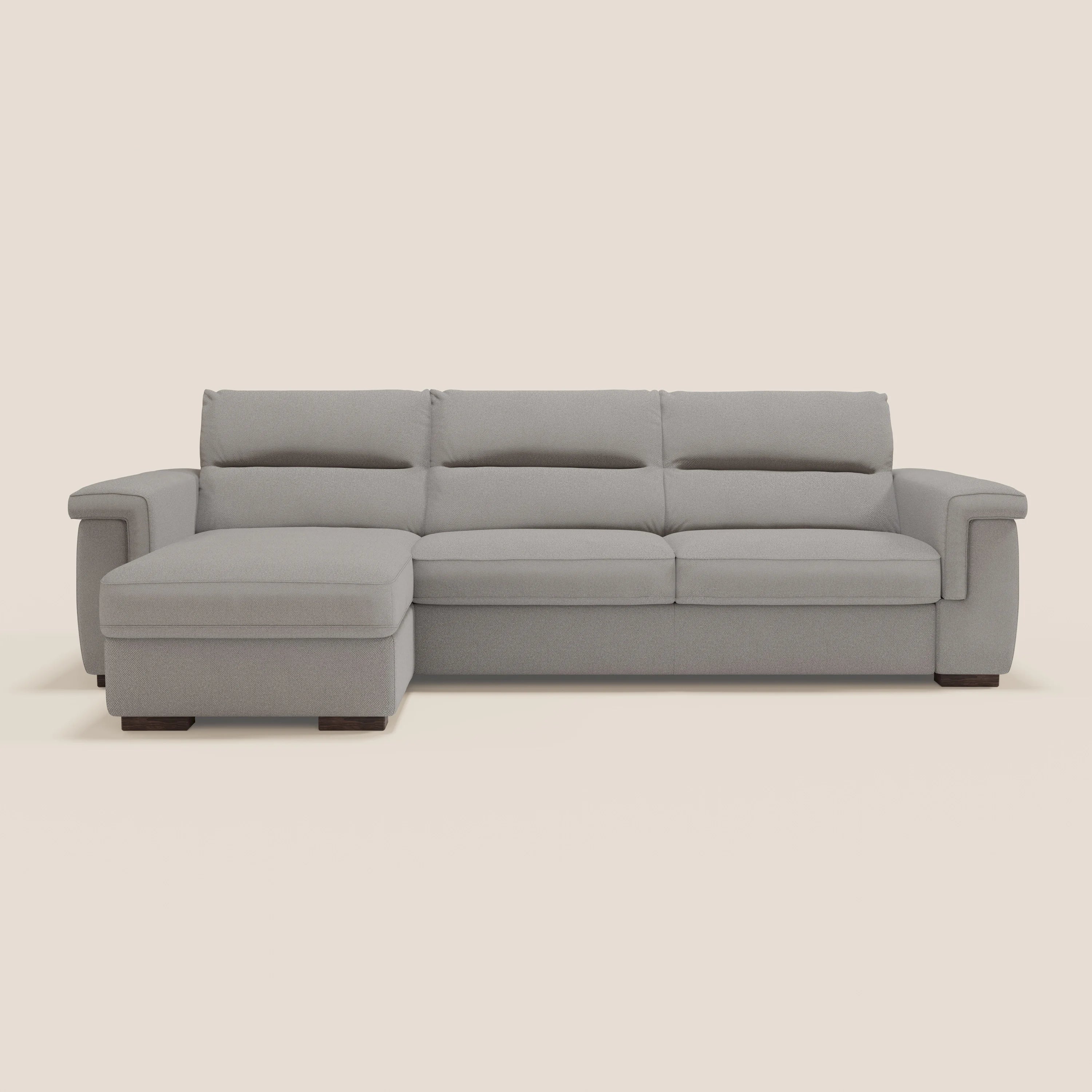 Magnolia canapé d'angle convertible avec méridienne coffre - matelas H 18cm en tissu détachable T05