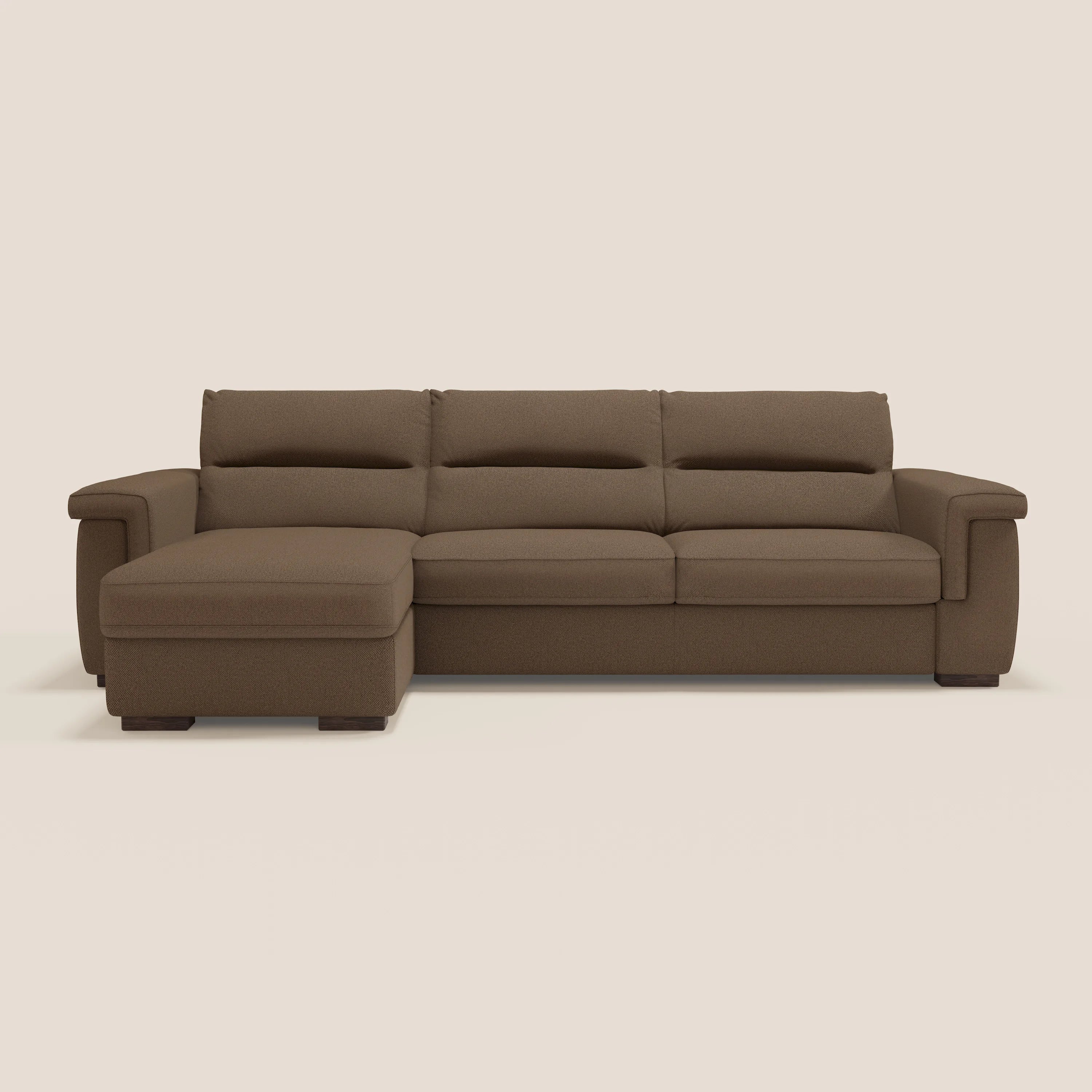 Magnolia canapé d'angle convertible avec méridienne coffre - matelas H 18cm en tissu détachable T05