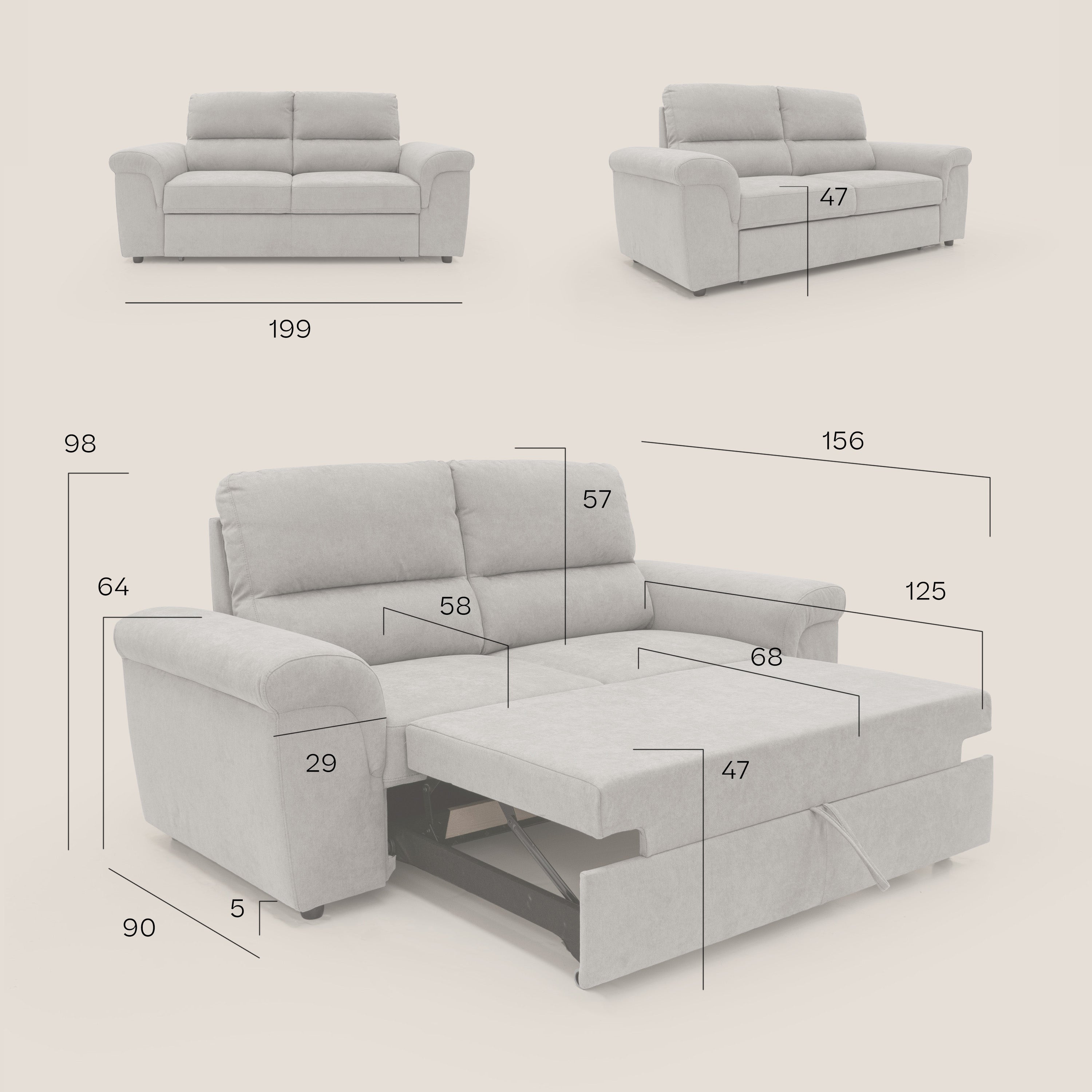 Minerva divano con pouf estraibile poggiapiedi in tessuto morbido impermeabile T02 verde - divani.store