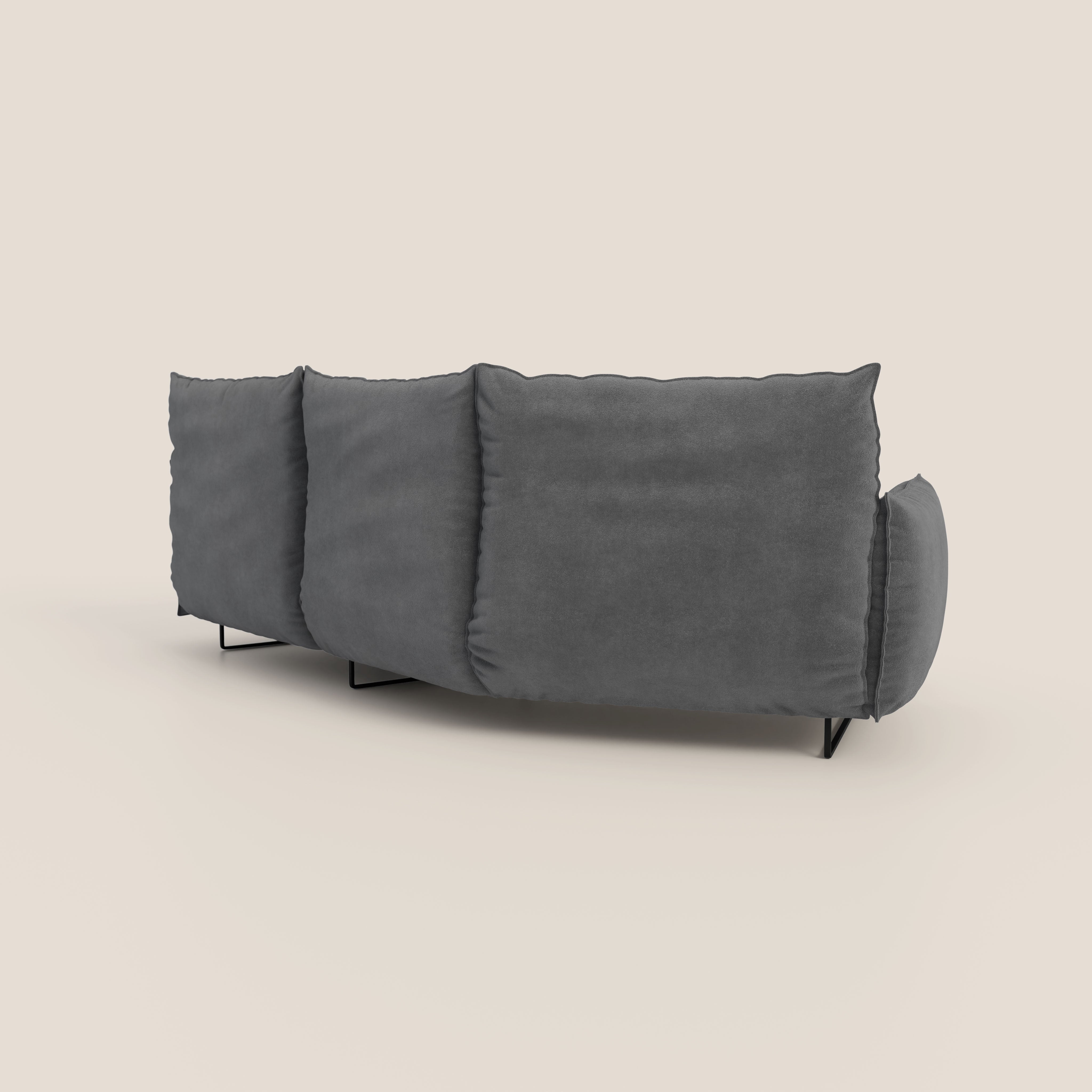 Monamour divano moderno angolare con opzione relax elettrico in microfibra smacchiabile impermeabile T11 grigio - divani.store