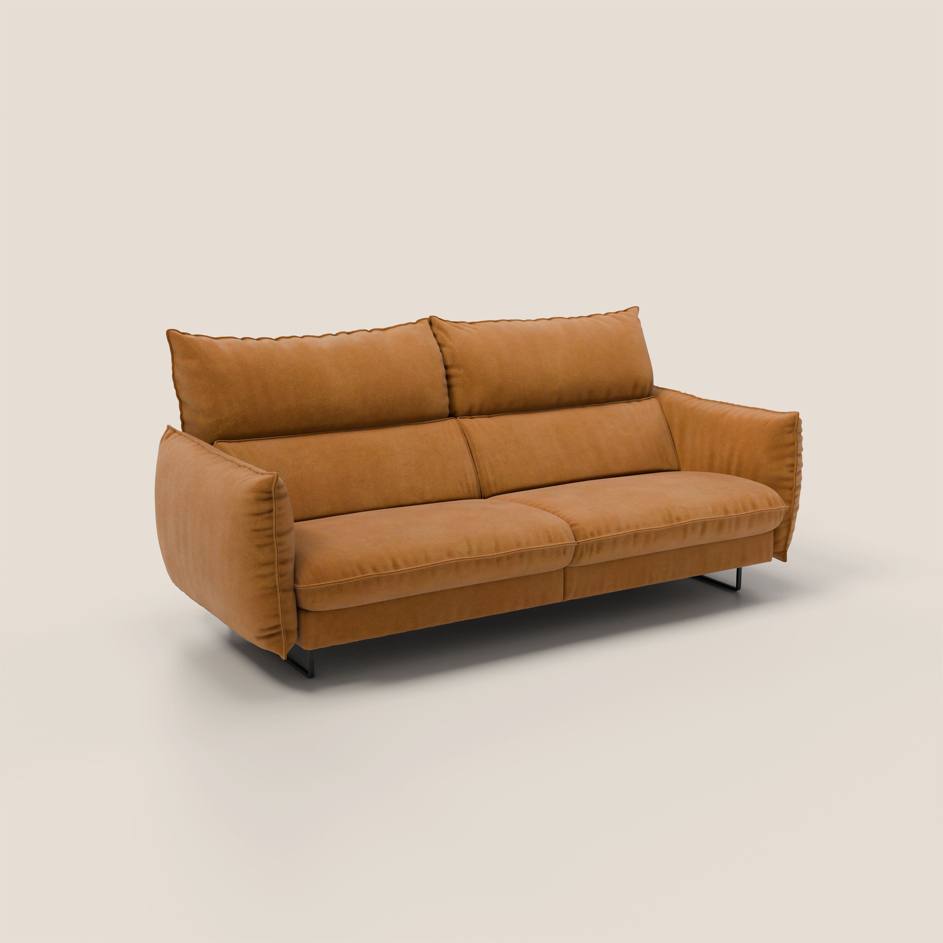 Monamour Divano dal design moderno con opzione relax elettrico in microfibra smacchiabile impermeabile T11 cuoio - divani.store
