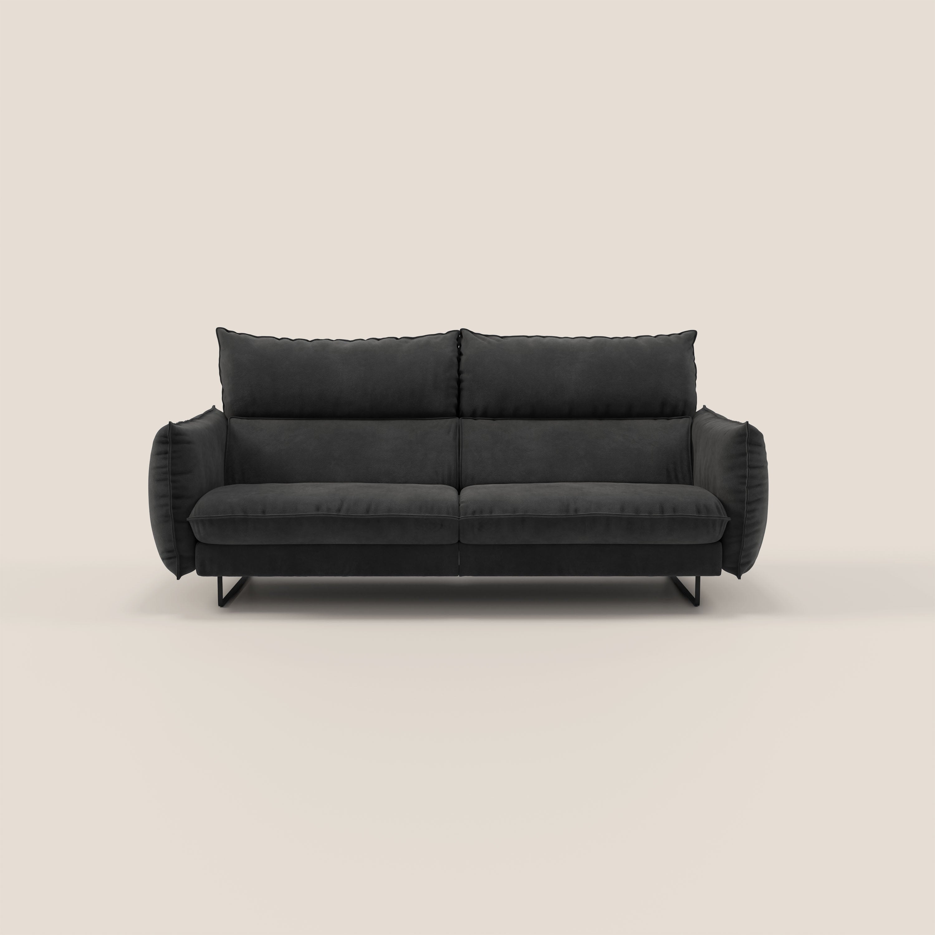 Monamour Divano dal design moderno con opzione relax elettrico in microfibra smacchiabile impermeabile T11 nero - divani.store