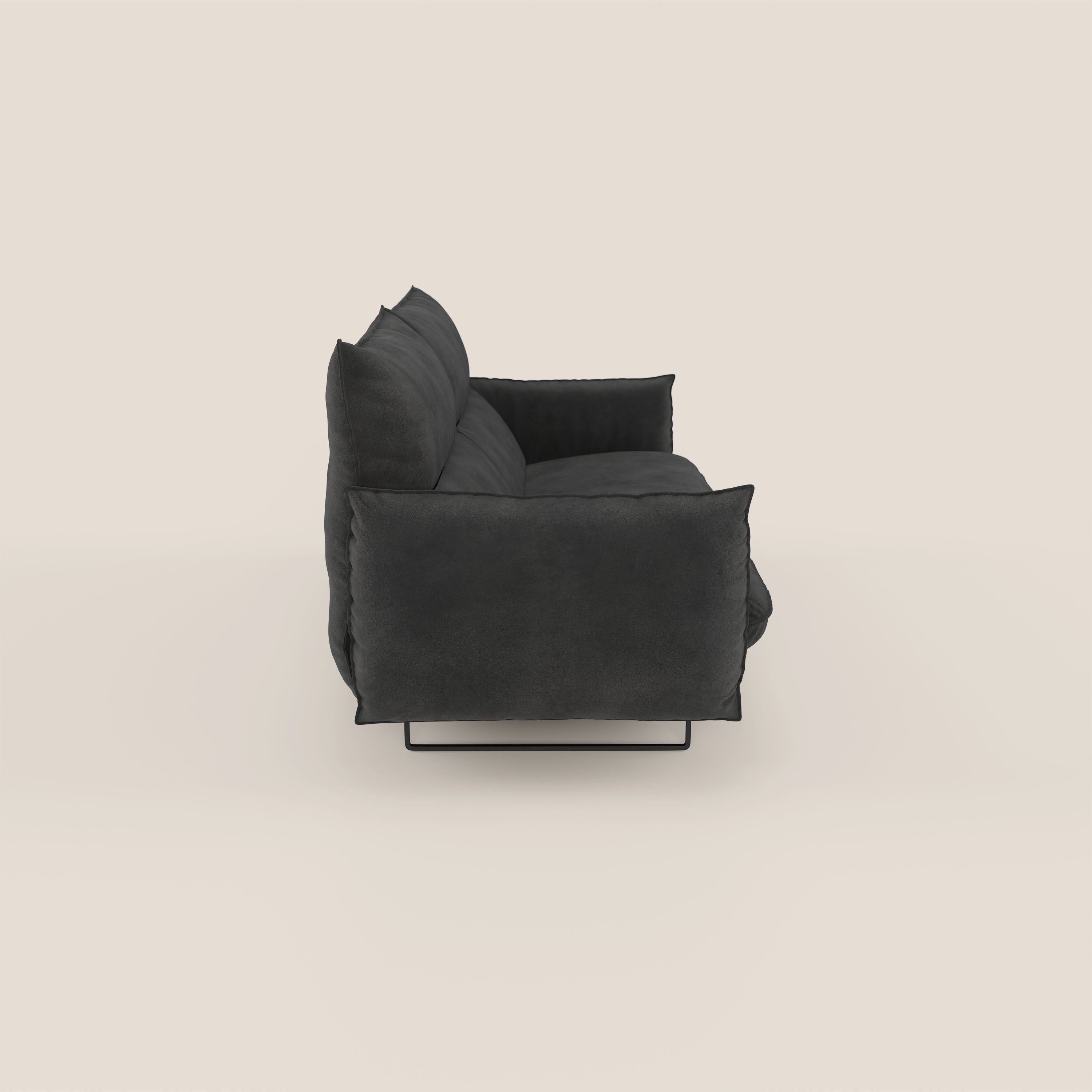 Monamour Divano dal design moderno con opzione relax elettrico in microfibra smacchiabile impermeabile T11 nero - divani.store
