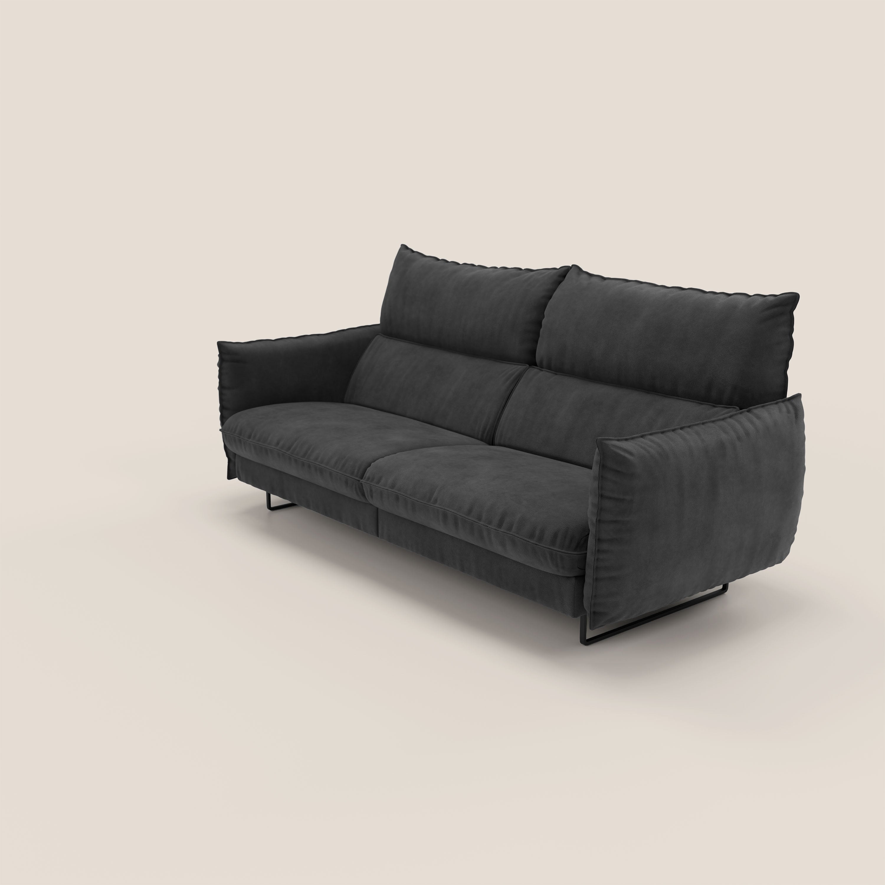 Monamour Divano dal design moderno con opzione relax elettrico in microfibra smacchiabile impermeabile T11 nero - divani.store
