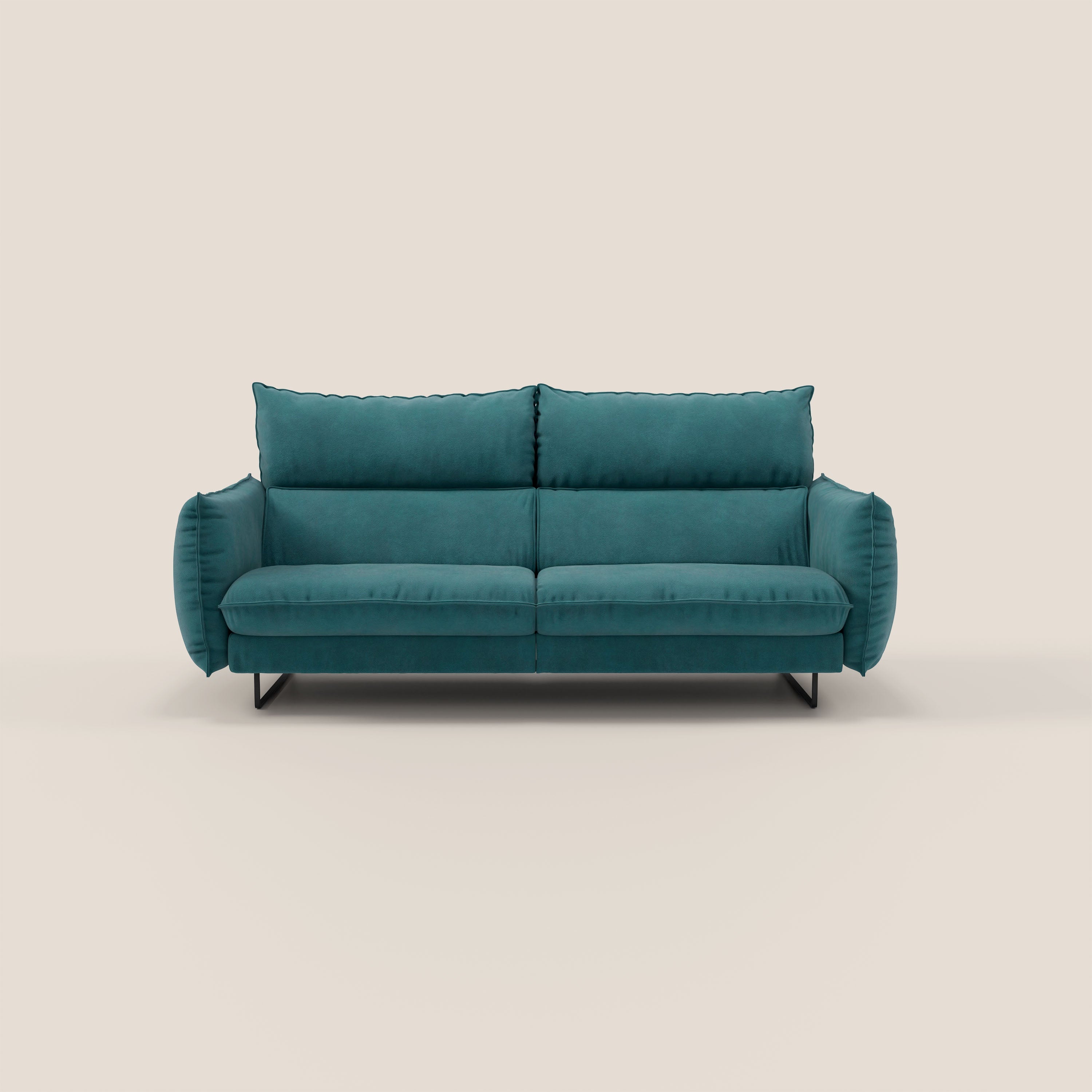 Monamour Divano dal design moderno con opzione relax elettrico in microfibra smacchiabile impermeabile T11 petrolio - divani.store