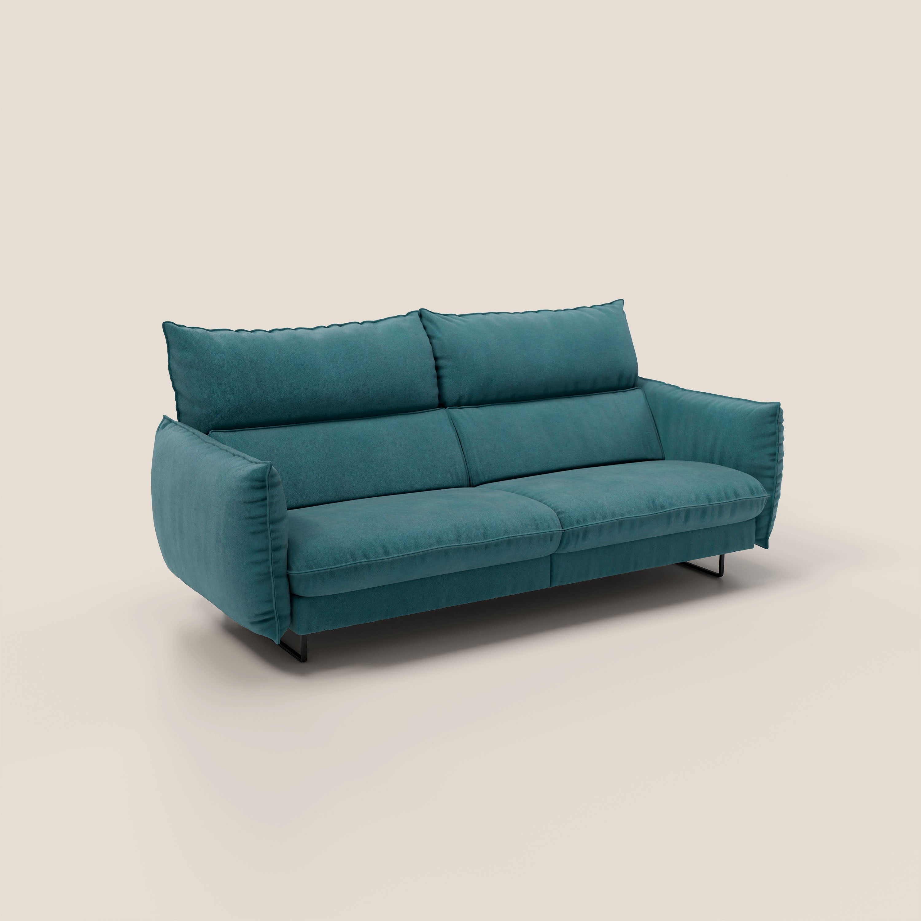 Monamour Divano dal design moderno con opzione relax elettrico in microfibra smacchiabile impermeabile T11 petrolio - divani.store