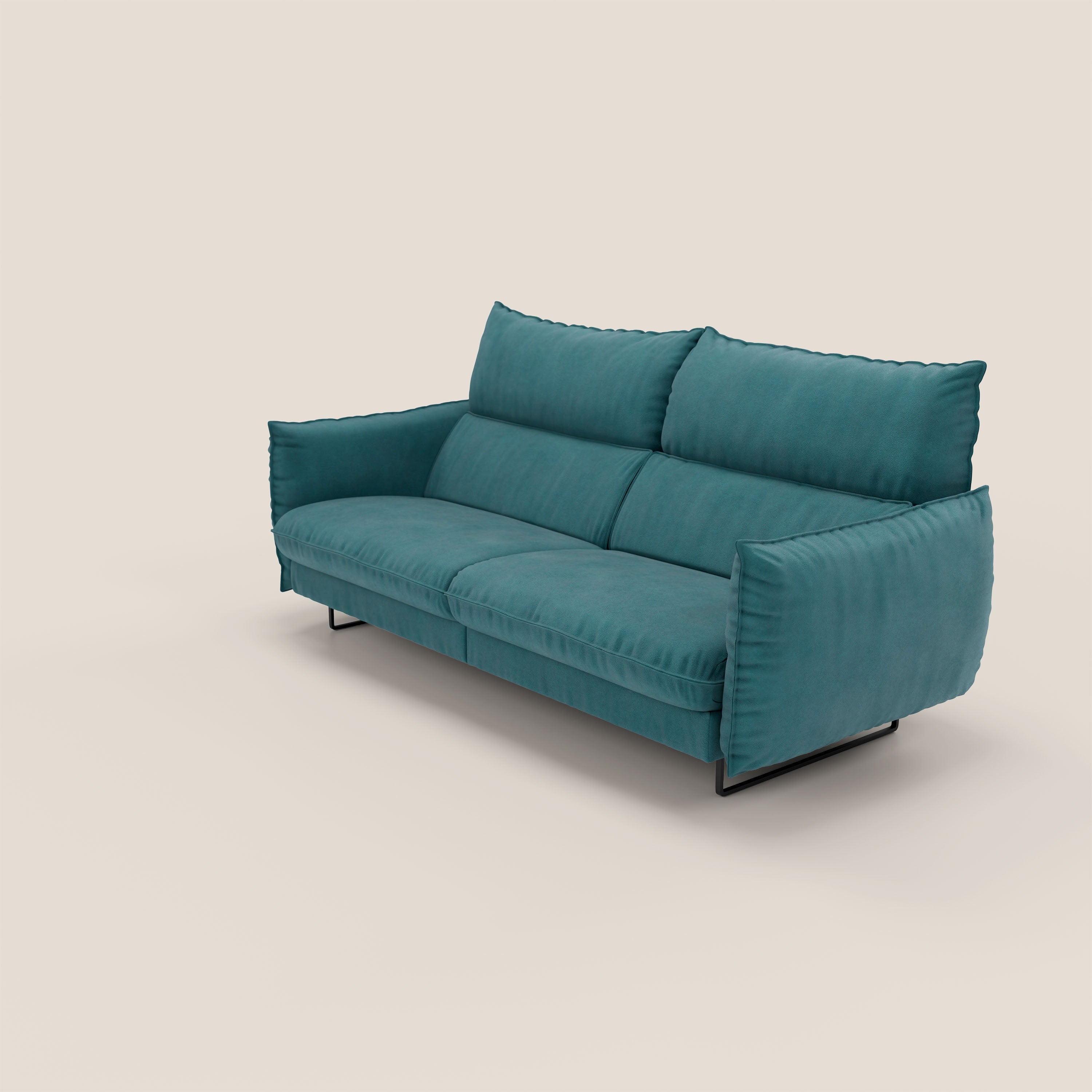 Monamour Divano dal design moderno con opzione relax elettrico in microfibra smacchiabile impermeabile T11 petrolio - divani.store