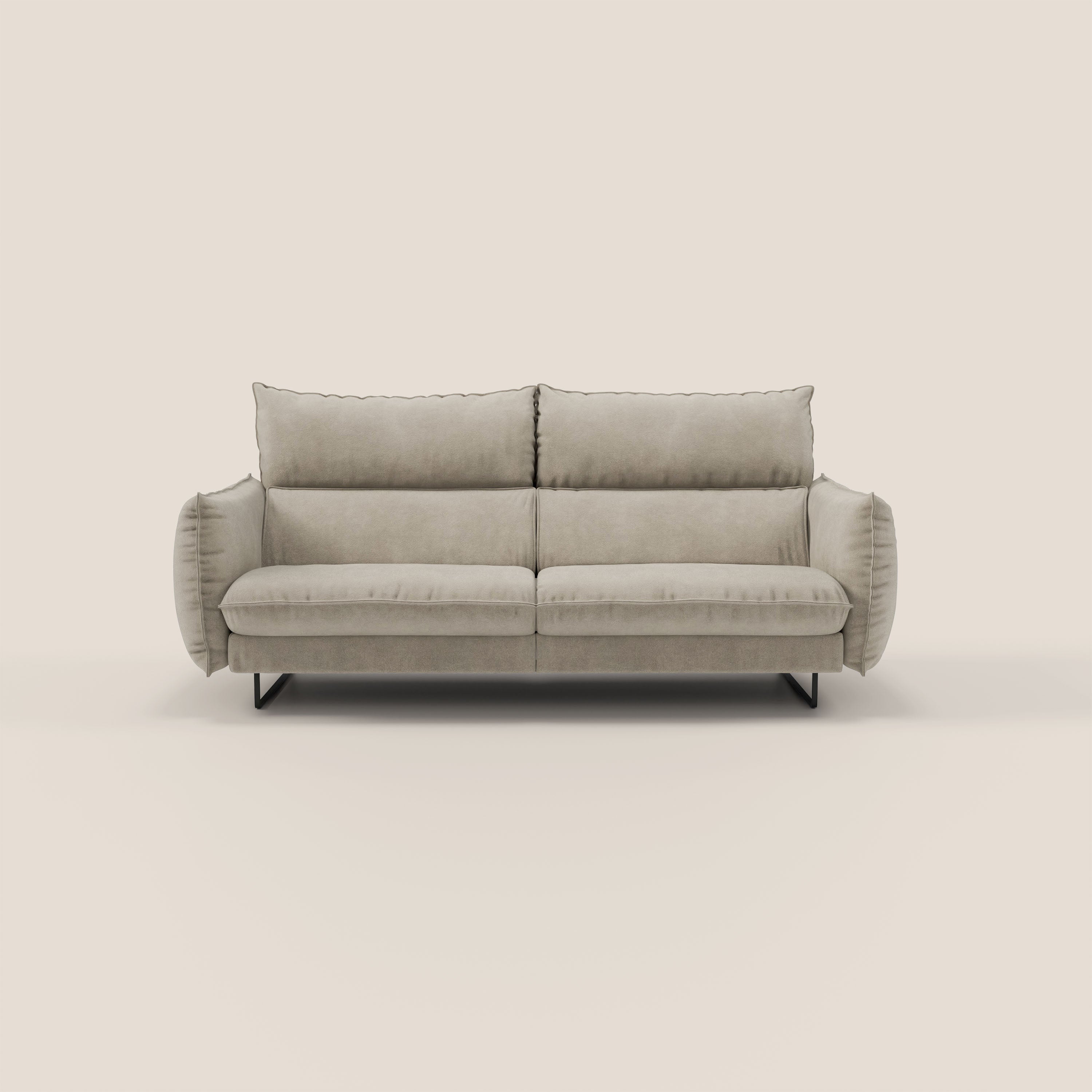 Monamour Divano dal design moderno con opzione relax elettrico in microfibra smacchiabile impermeabile T11 tortora - divani.store