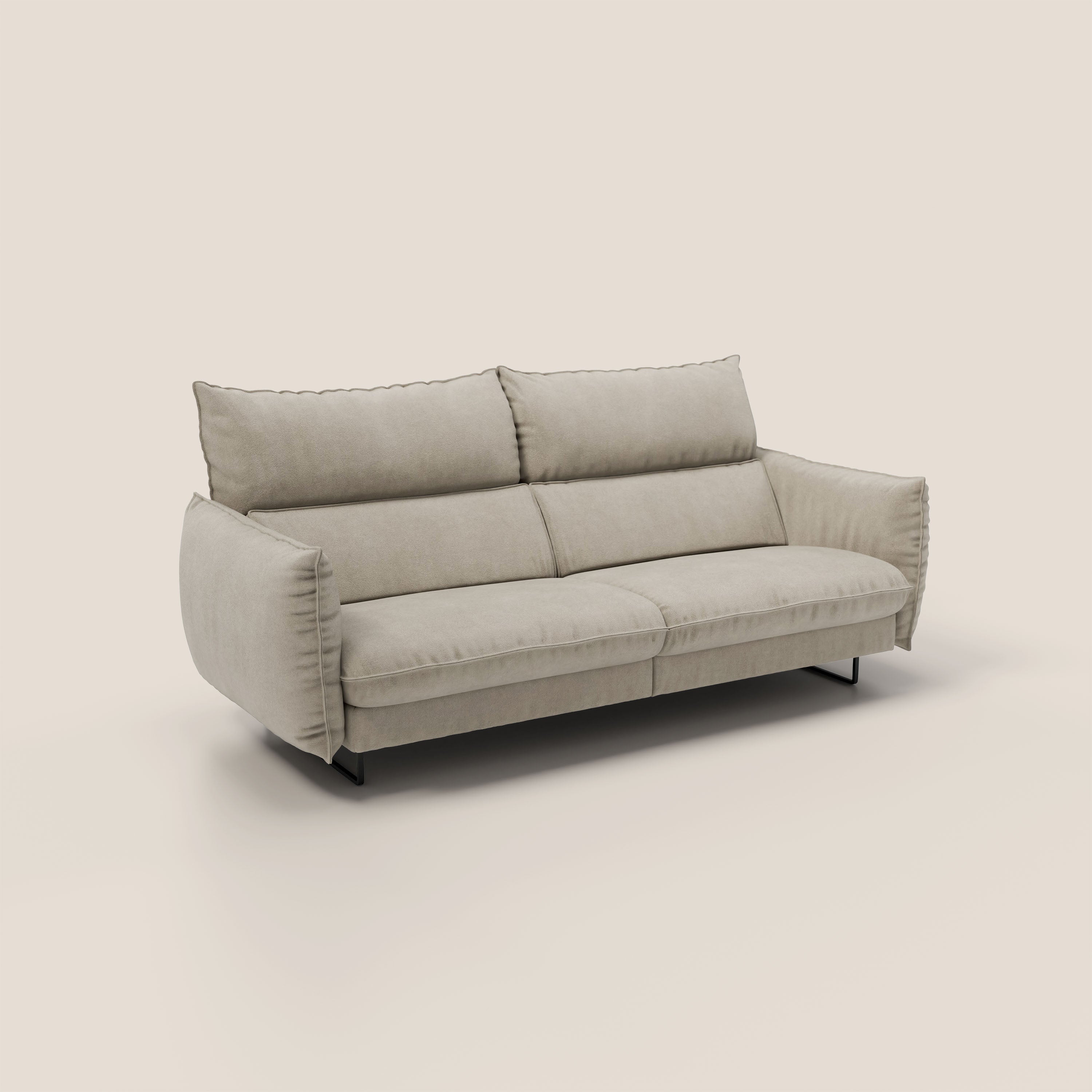 Monamour Divano dal design moderno con opzione relax elettrico in microfibra smacchiabile impermeabile T11 tortora - divani.store
