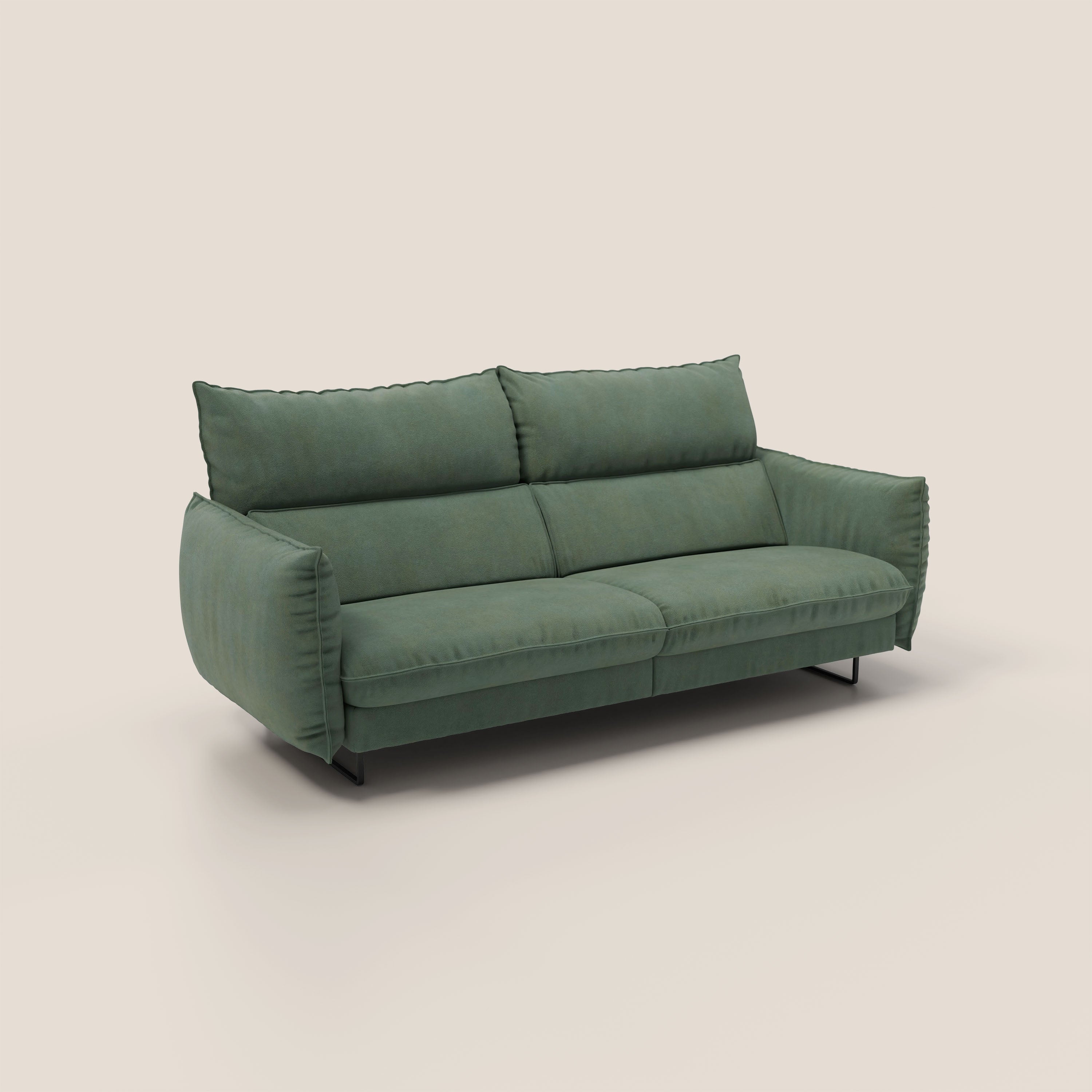 Monamour Divano dal design moderno con opzione relax elettrico in microfibra smacchiabile impermeabile T11 verde - divani.store