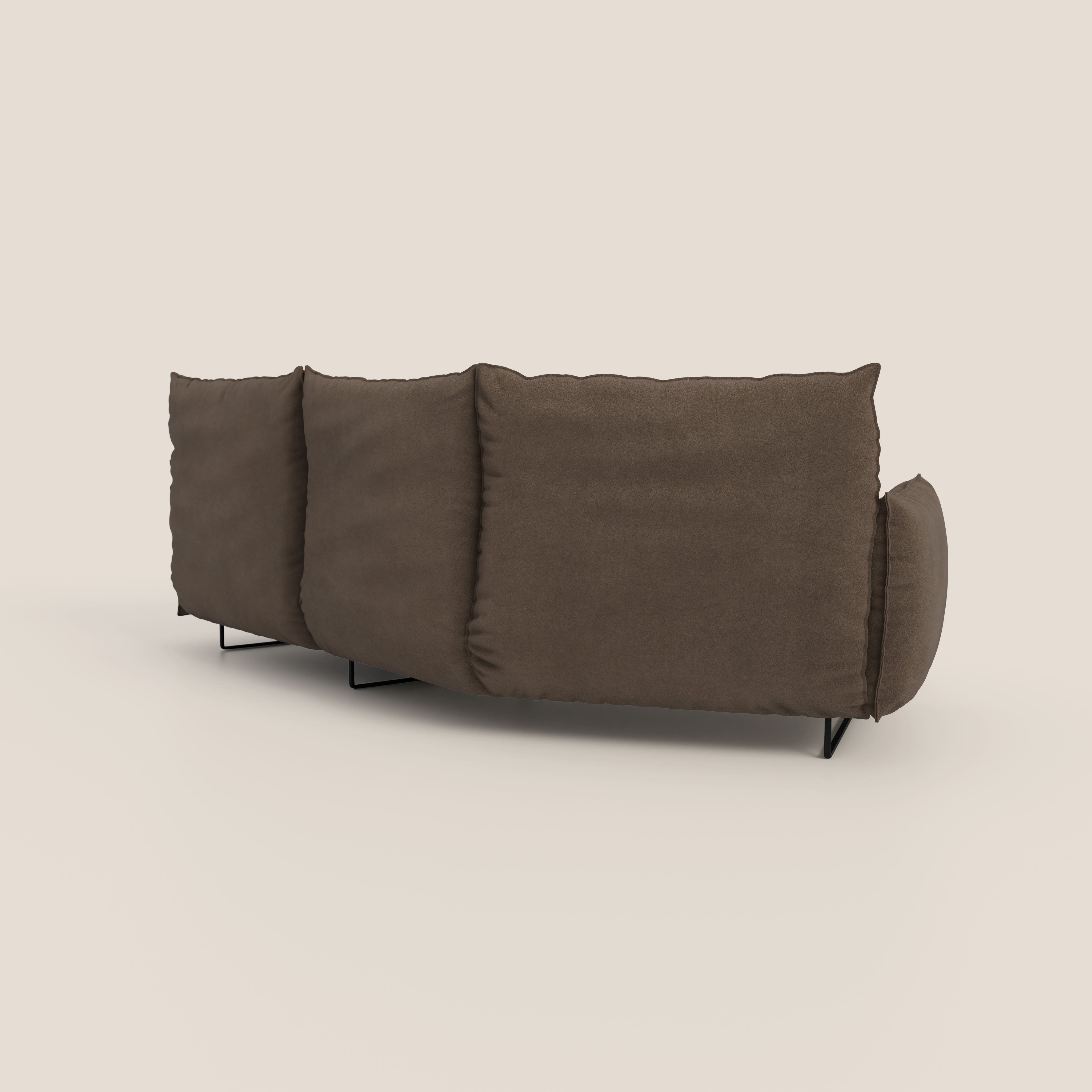 Monamour divano moderno angolare con opzione relax elettrico in microfibra smacchiabile impermeabile T11 marrone - divani.store