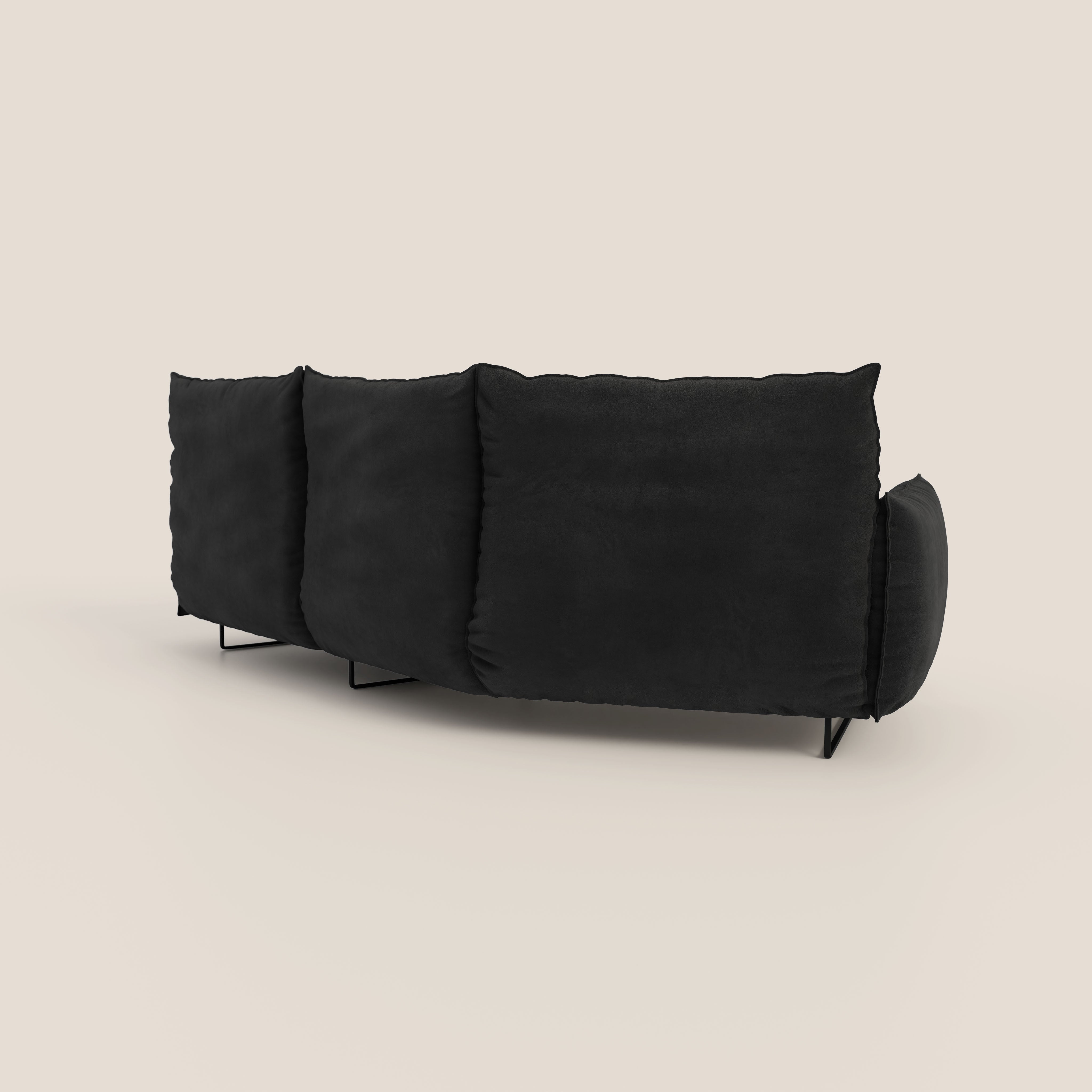 Monamour divano moderno angolare con opzione relax elettrico in microfibra smacchiabile impermeabile T11 nero - divani.store
