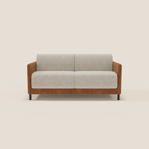 Narciso divano letto desing con materasso H18 cm bicolore con struttura in microfibra smacchiabile e imbottiture in elegante tessuto impermeabile T06 - divani.store